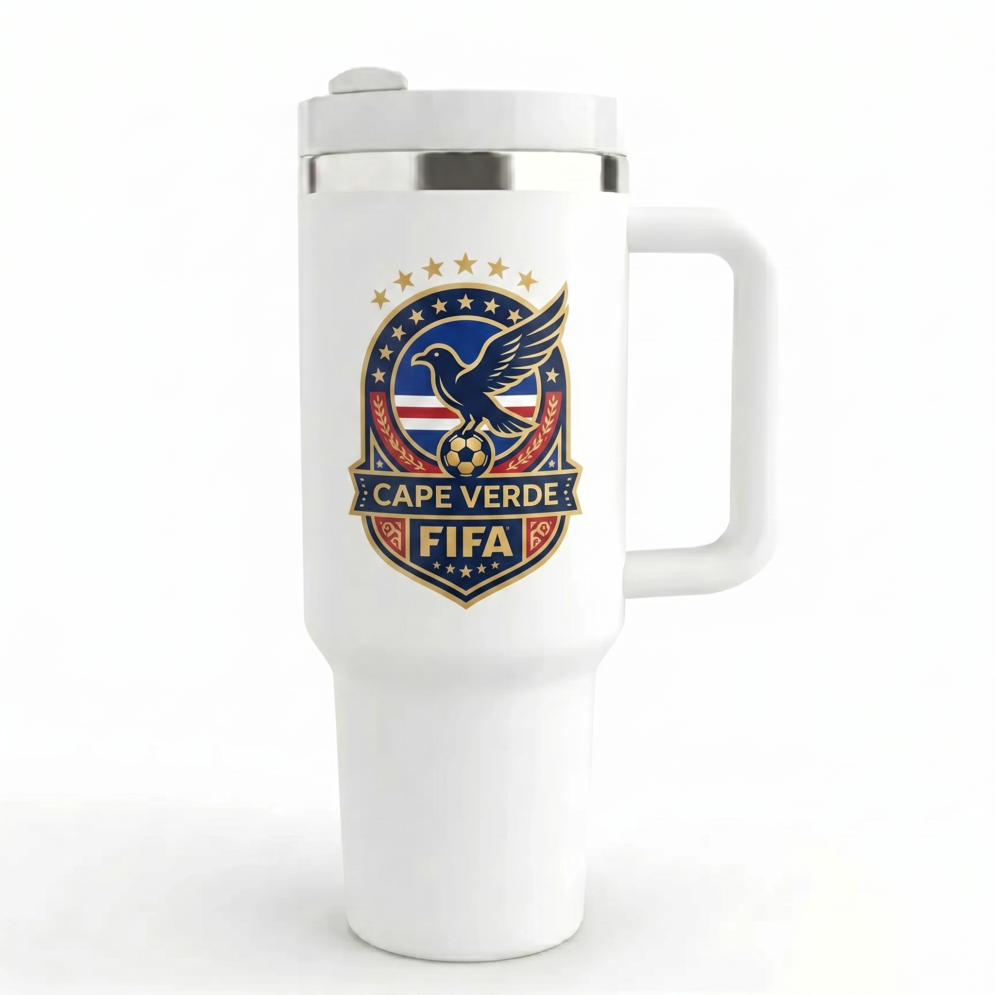 FIFA 2026 Cape Verde Soccer Sports Themed 40oz Tumbler With Straw And Lid