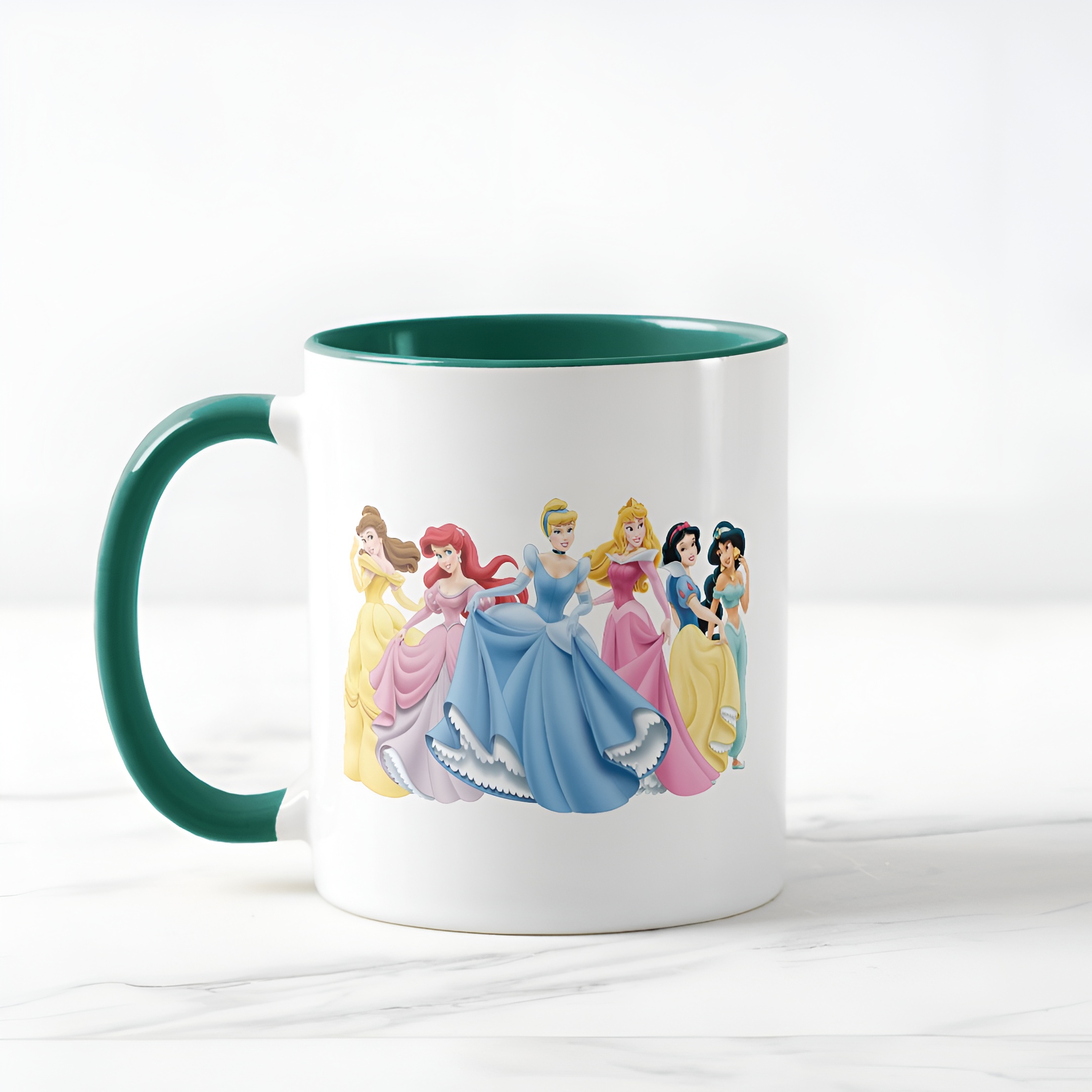 Two-Tone Princess Mug Holding Dresses Out Coffee Cup for Girls