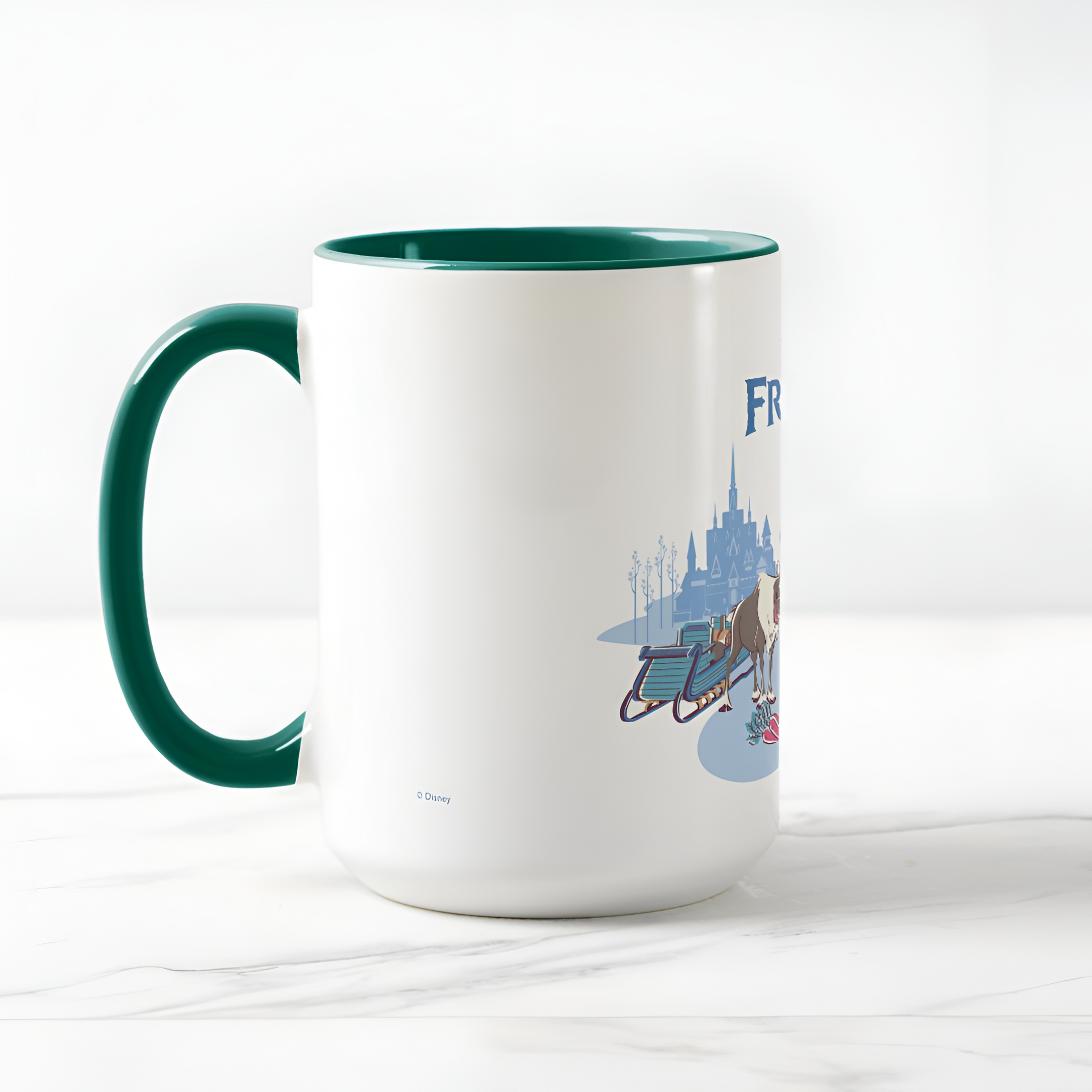 Frozen Blue Pastel Two-Tone Mug Sven Anna Elsa Olaf Ceramic Coffee Cup