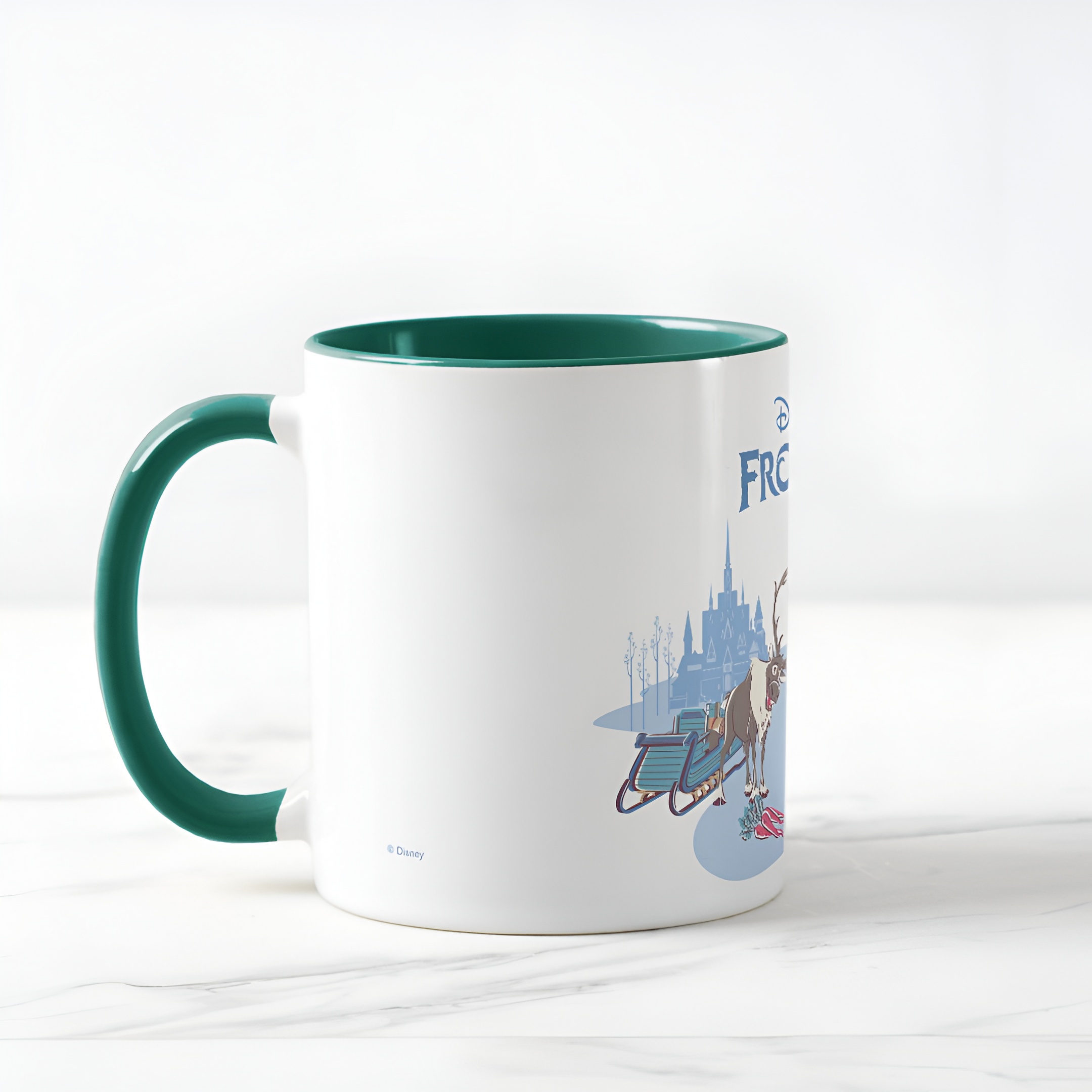 Frozen Blue Pastel Two-Tone Mug Sven Anna Elsa Olaf Ceramic Coffee Cup