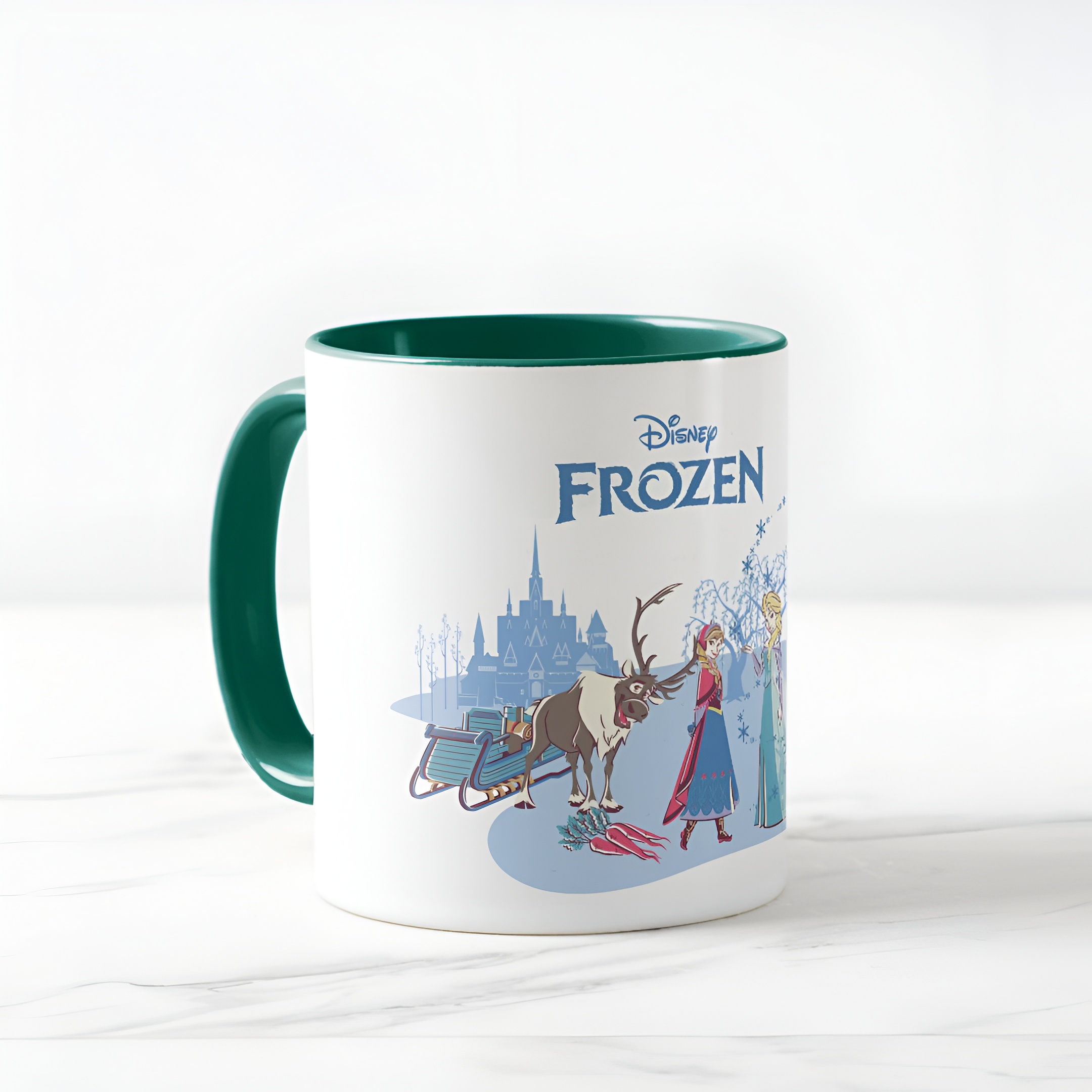 Frozen Blue Pastel Two-Tone Mug Sven Anna Elsa Olaf Ceramic Coffee Cup