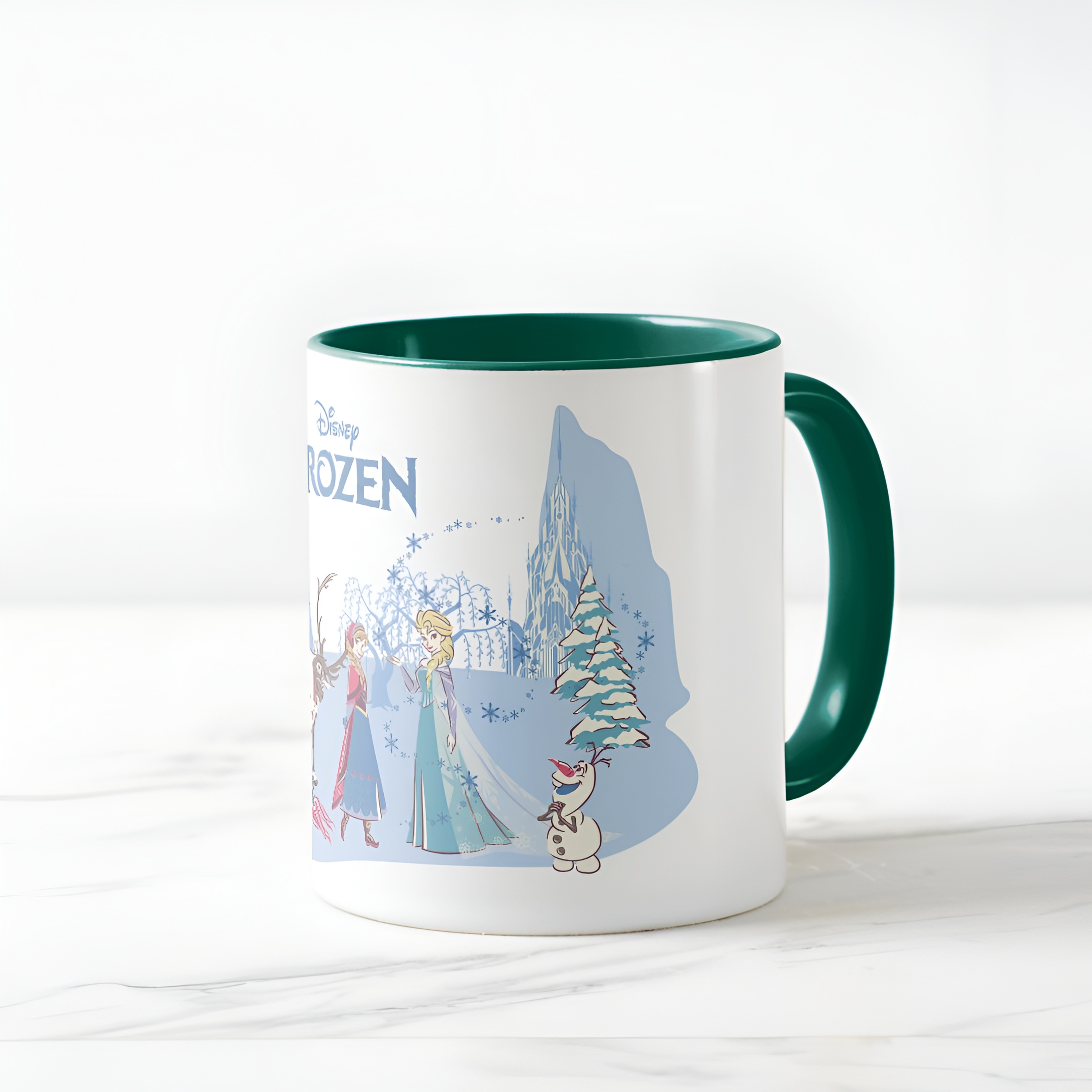 Frozen Blue Pastel Two-Tone Mug Sven Anna Elsa Olaf Ceramic Coffee Cup