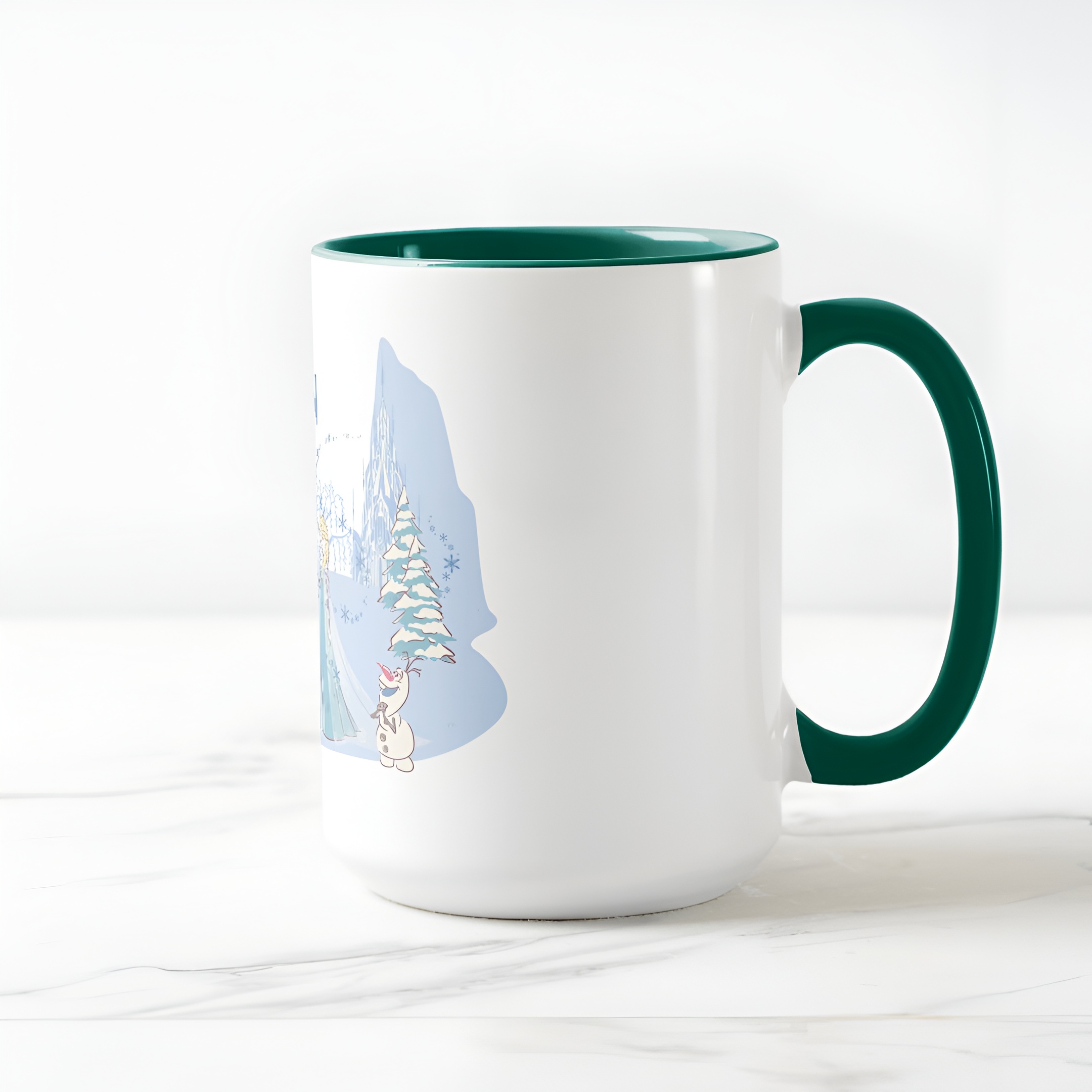 Frozen Blue Pastel Two-Tone Mug Sven Anna Elsa Olaf Ceramic Coffee Cup