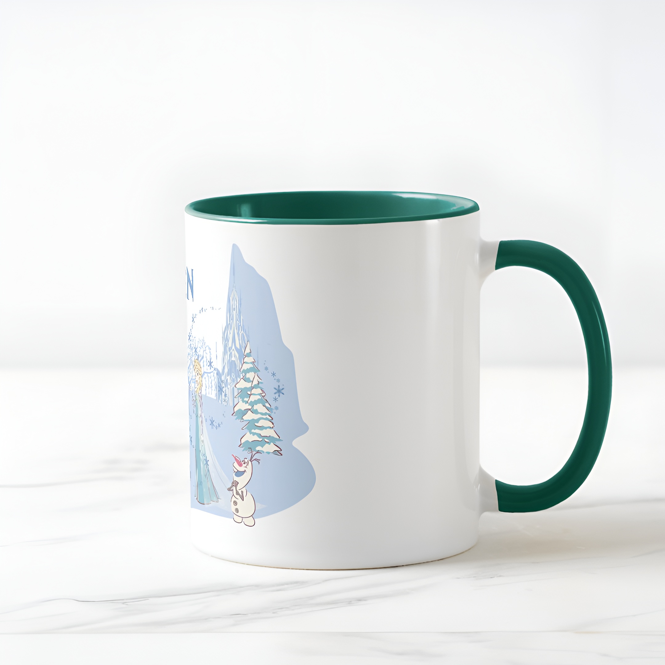 Frozen Blue Pastel Two-Tone Mug Sven Anna Elsa Olaf Ceramic Coffee Cup