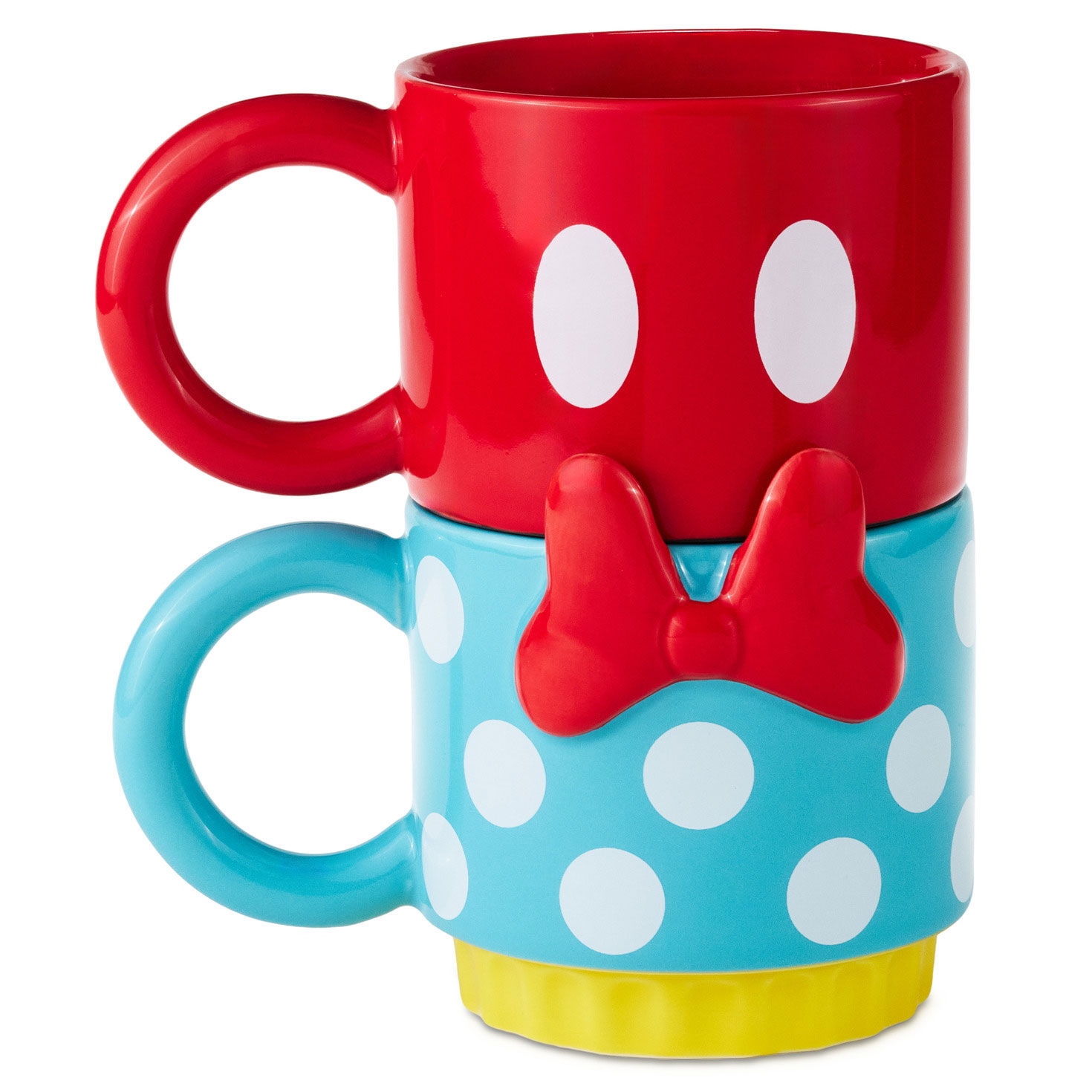 Pack Of 2 Mickey And Minnie Mouse Stacking Ceramic Mug