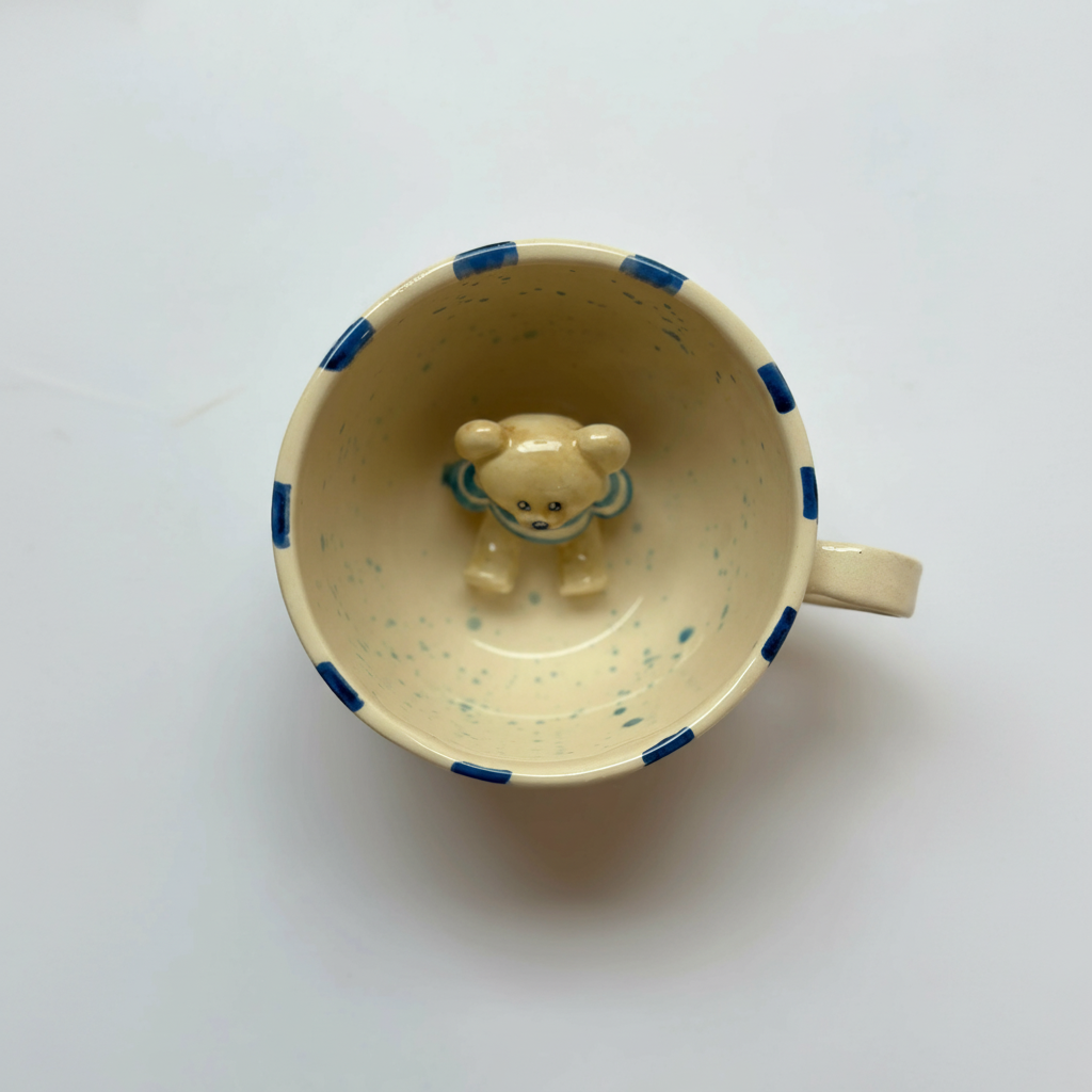 Handcrafted Teddy Bear Ceramic Coffee Mug