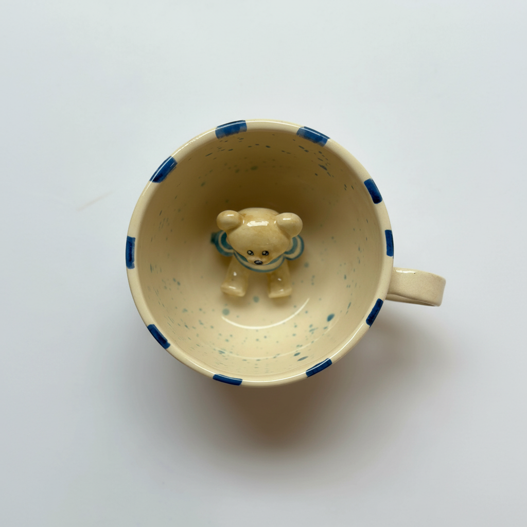 Handcrafted Teddy Bear Ceramic Coffee Mug