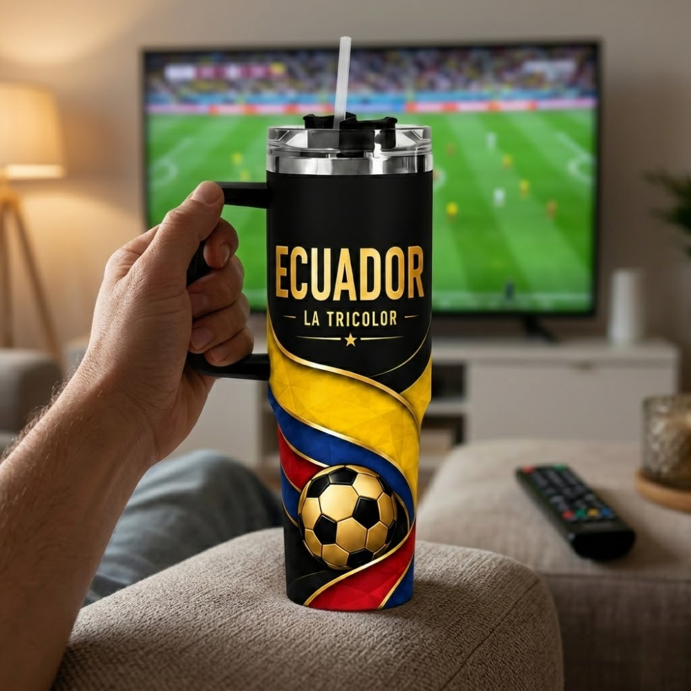 FIFA 2026 Ecuador Football Sports All Over Printed 40oz Tumbler With Straw And Lid