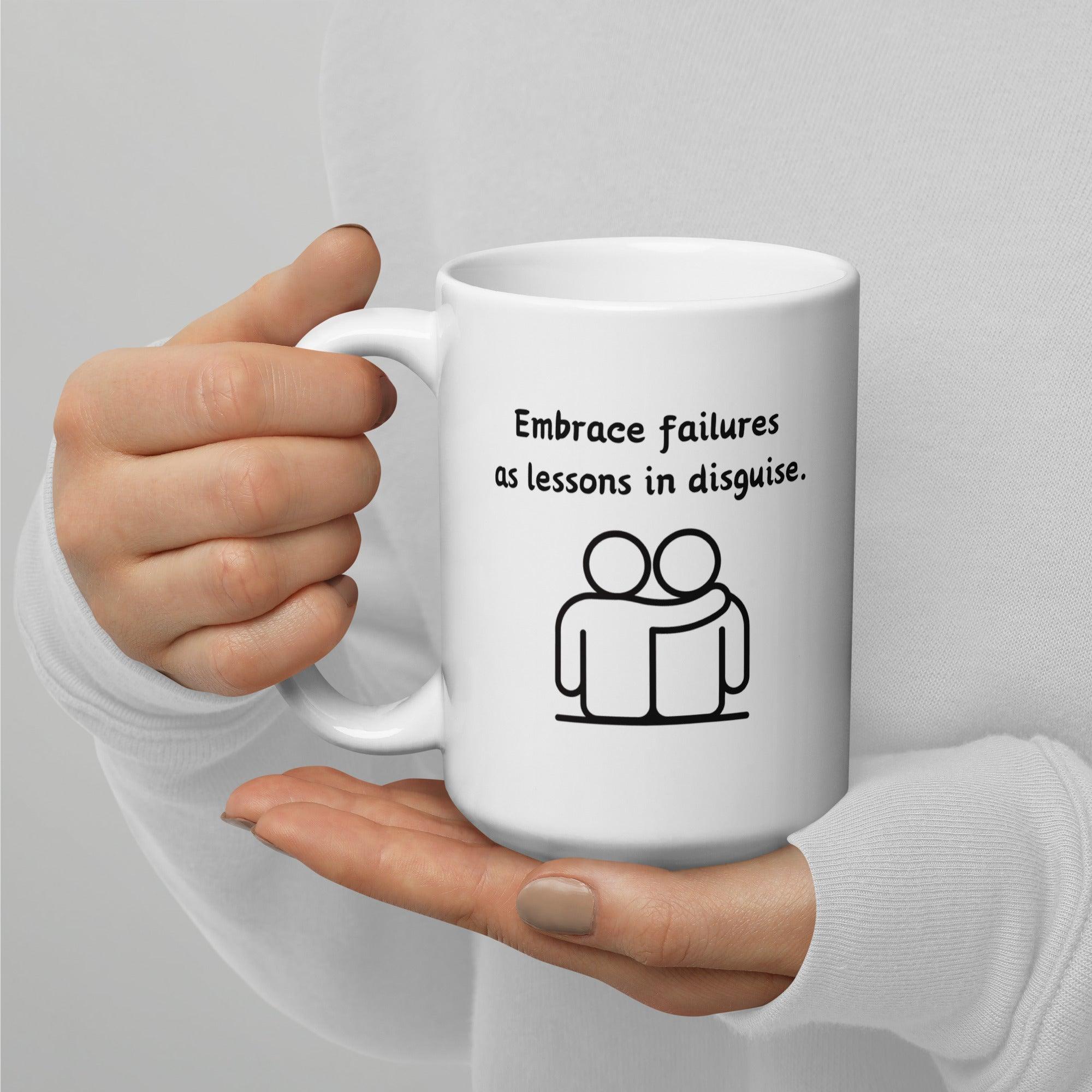 Growth Mindset Mug | Embrace Failures as Lessons Ceramic Mug - Inspire Cups
