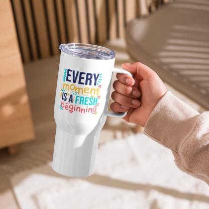 Bright Inspirational Printed Travel Mug For New Beginnings - Inspire Cups