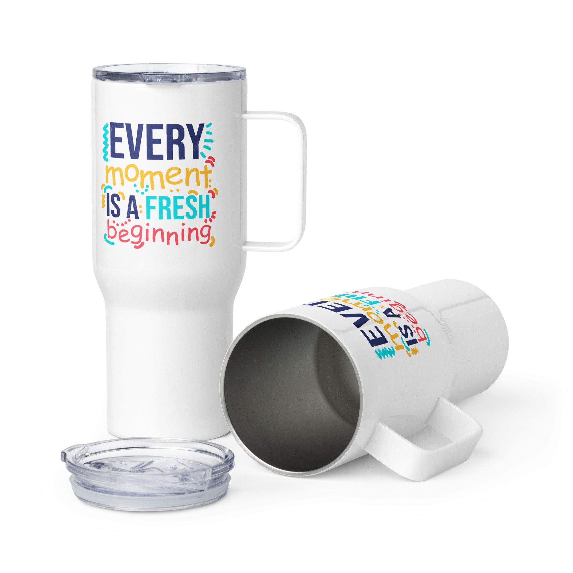 Bright Inspirational Printed Travel Mug For New Beginnings - Inspire Cups