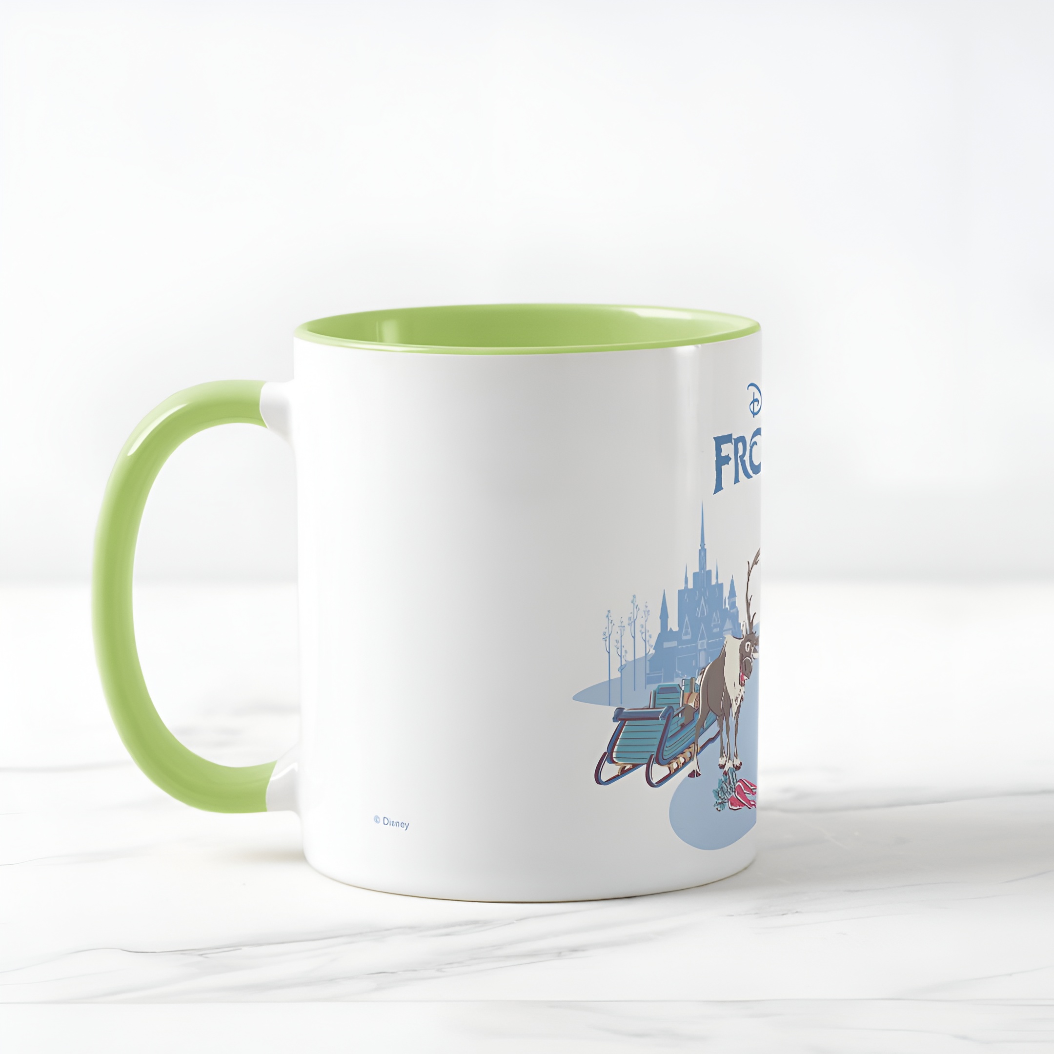 Frozen Blue Pastel Two-Tone Mug Sven Anna Elsa Olaf Ceramic Coffee Cup