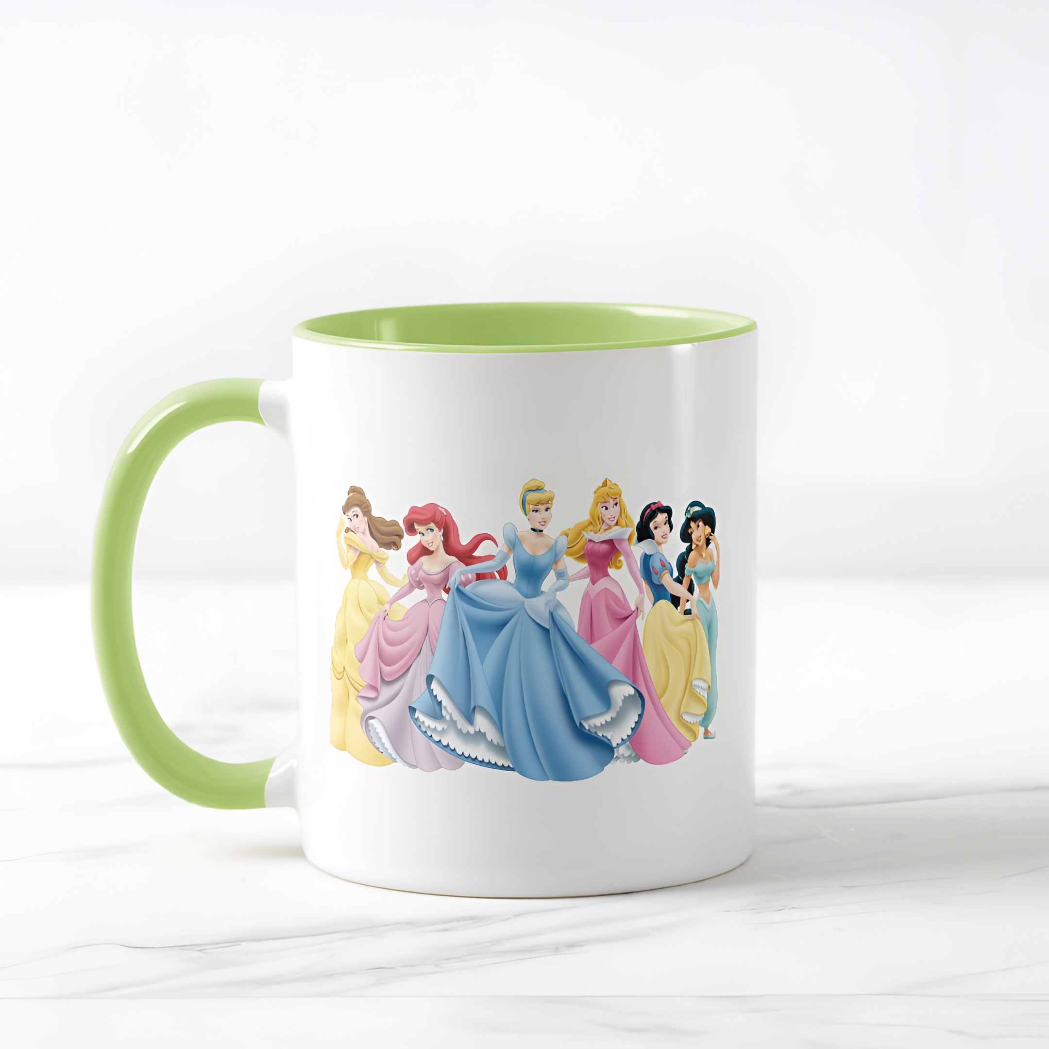 Two-Tone Princess Mug Holding Dresses Out Coffee Cup for Girls