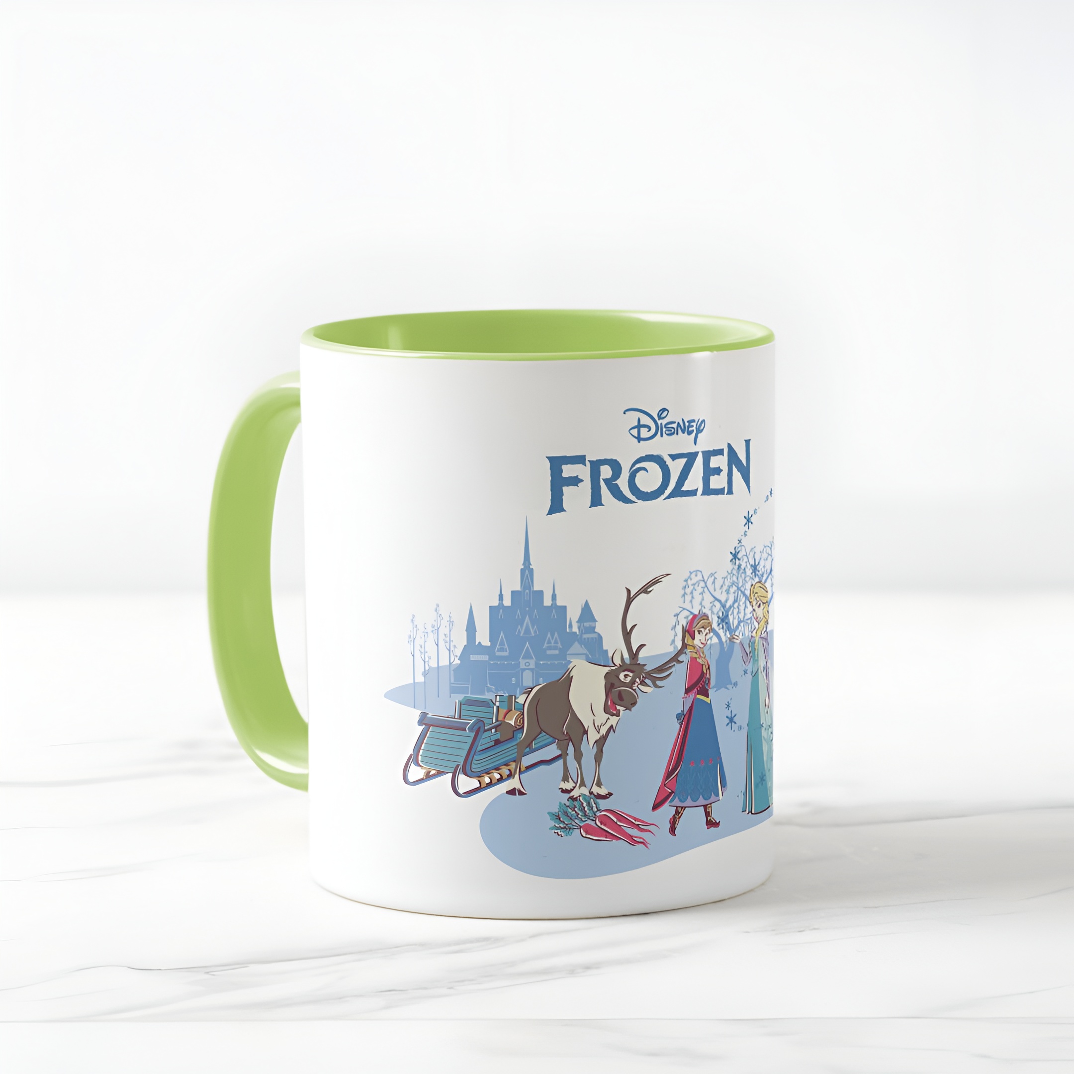 Frozen Blue Pastel Two-Tone Mug Sven Anna Elsa Olaf Ceramic Coffee Cup