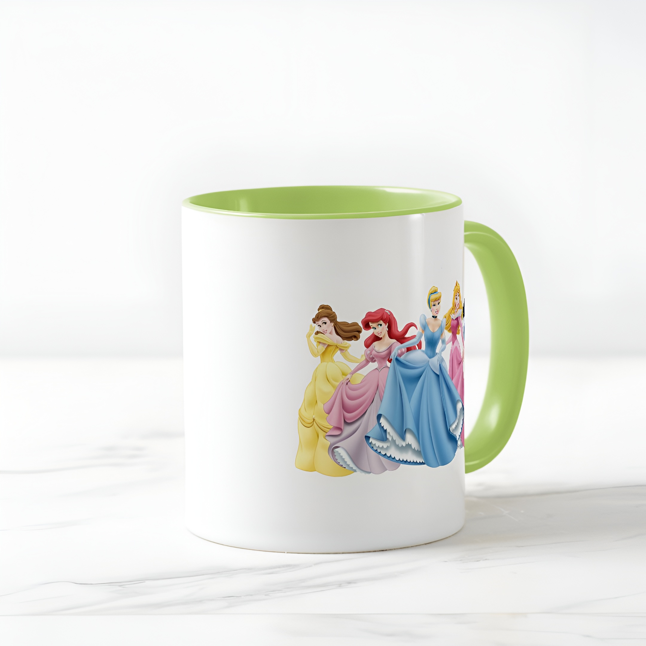 Two-Tone Princess Mug Holding Dresses Out Coffee Cup for Girls