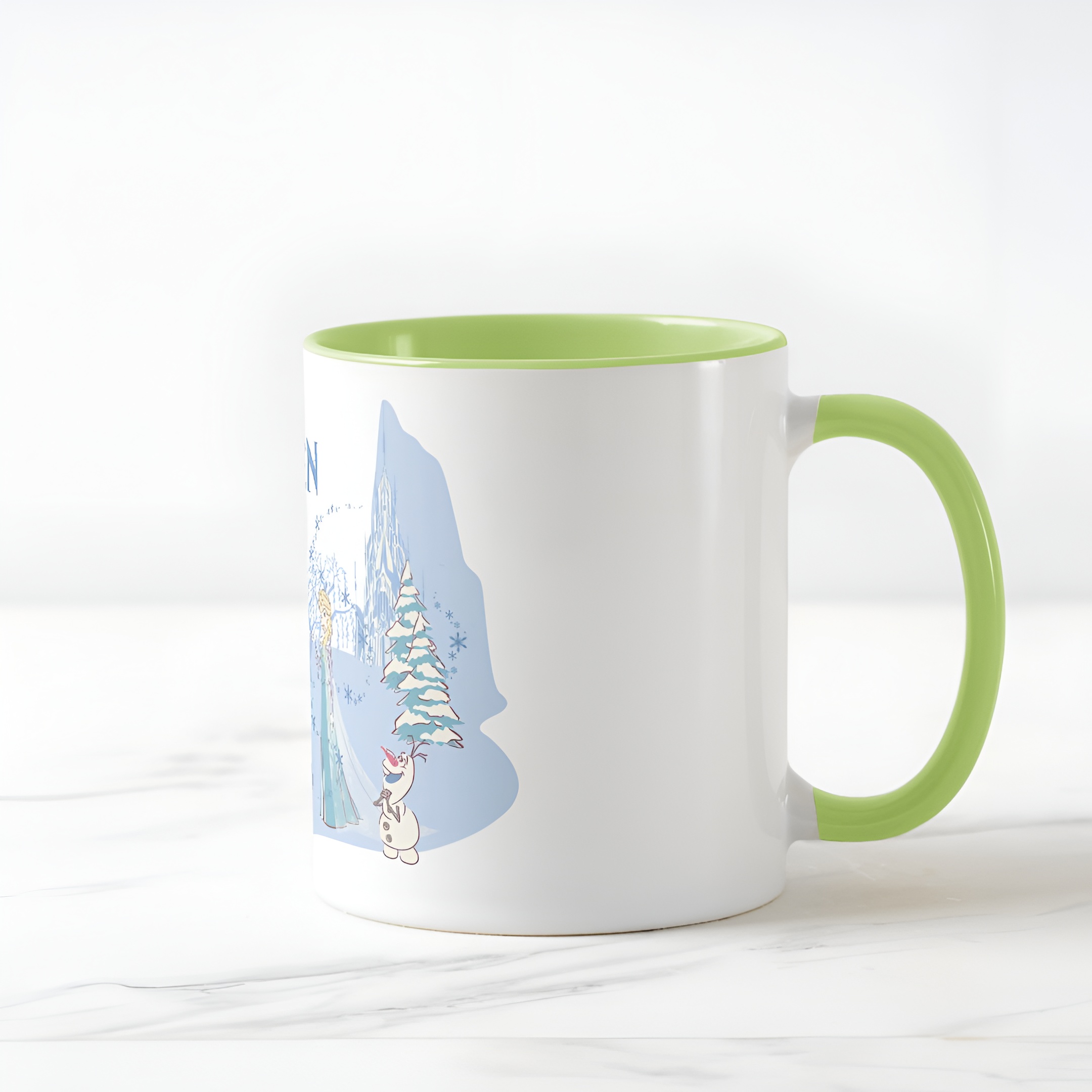 Frozen Blue Pastel Two-Tone Mug Sven Anna Elsa Olaf Ceramic Coffee Cup