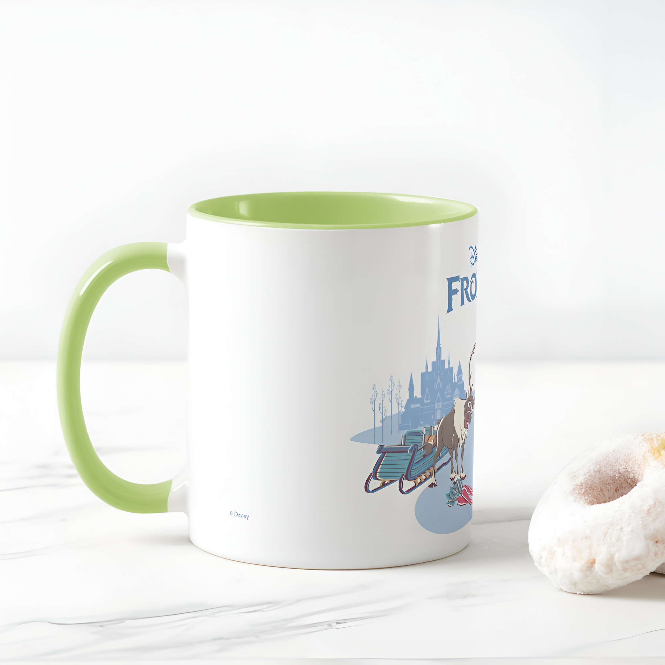 Frozen Blue Pastel Two-Tone Mug Sven Anna Elsa Olaf Ceramic Coffee Cup