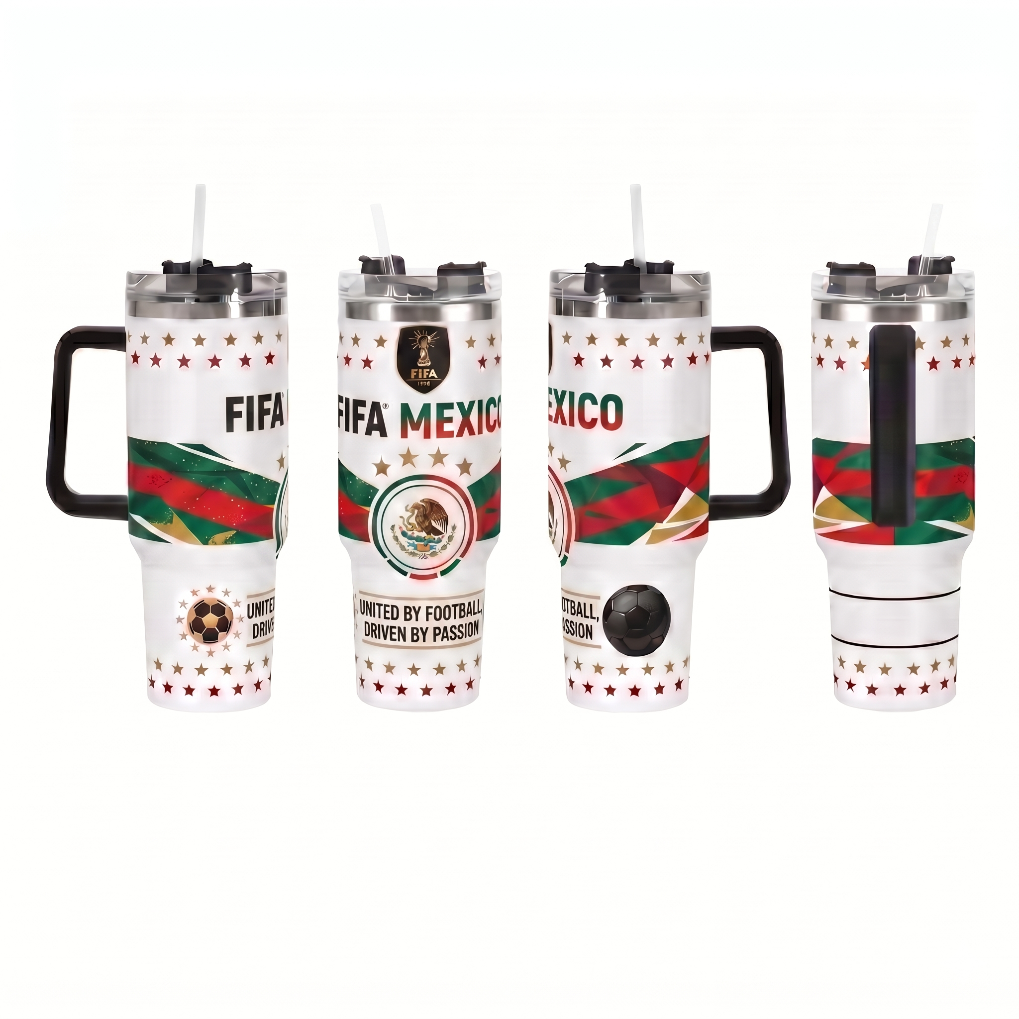 FIFA 2026 Mexico Soccer Sports Themed 40oz Tumbler With Straw And Lid