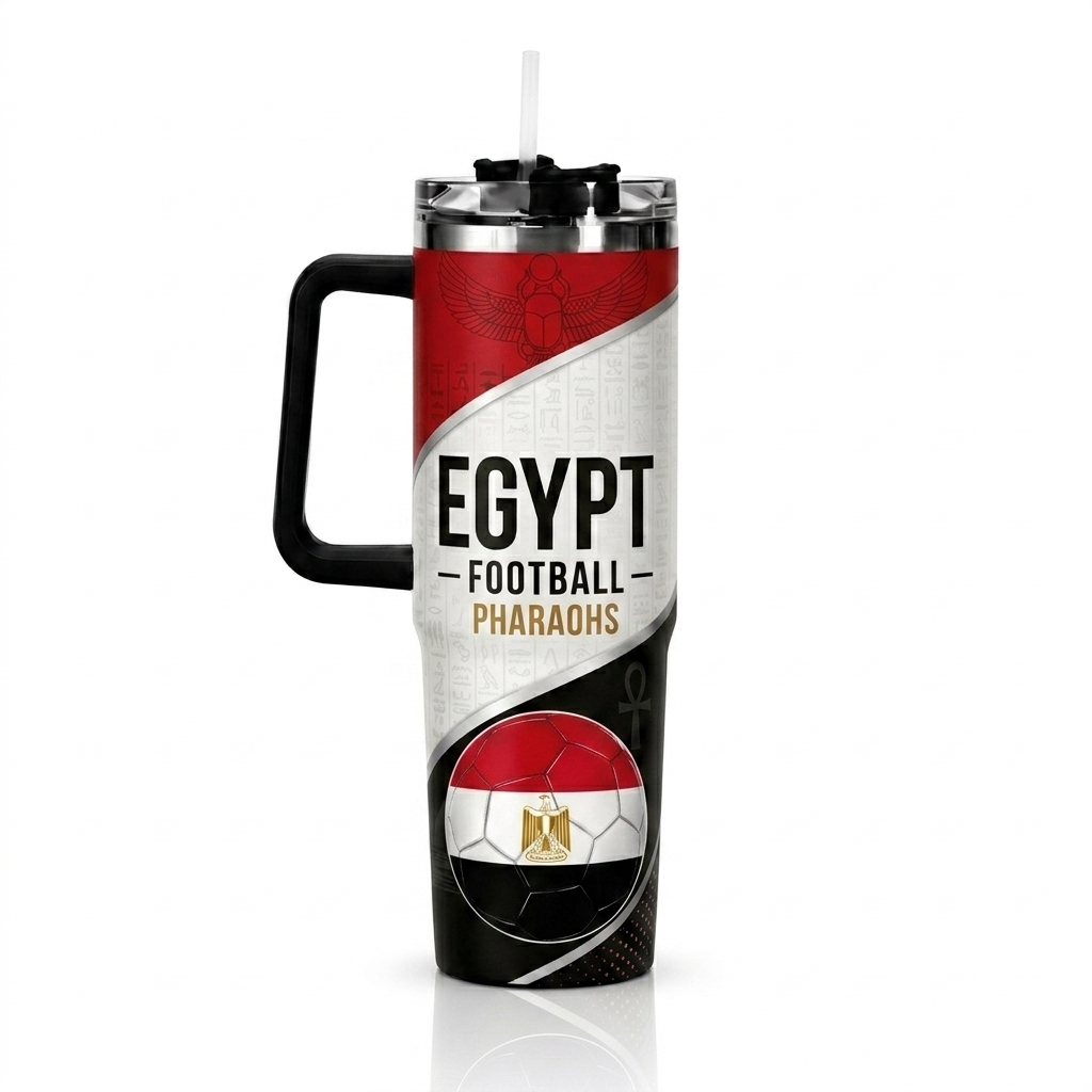FIFA 2026 Egypt Football Sports All Over Printed 40oz Tumbler With Straw And Lid