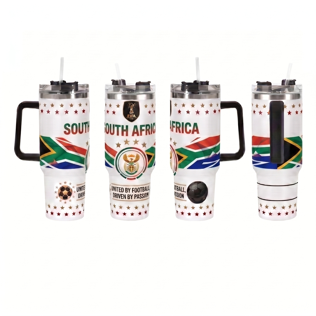 FIFA 2026 South Africa Soccer Sports Themed 40oz Tumbler With Straw And Lid