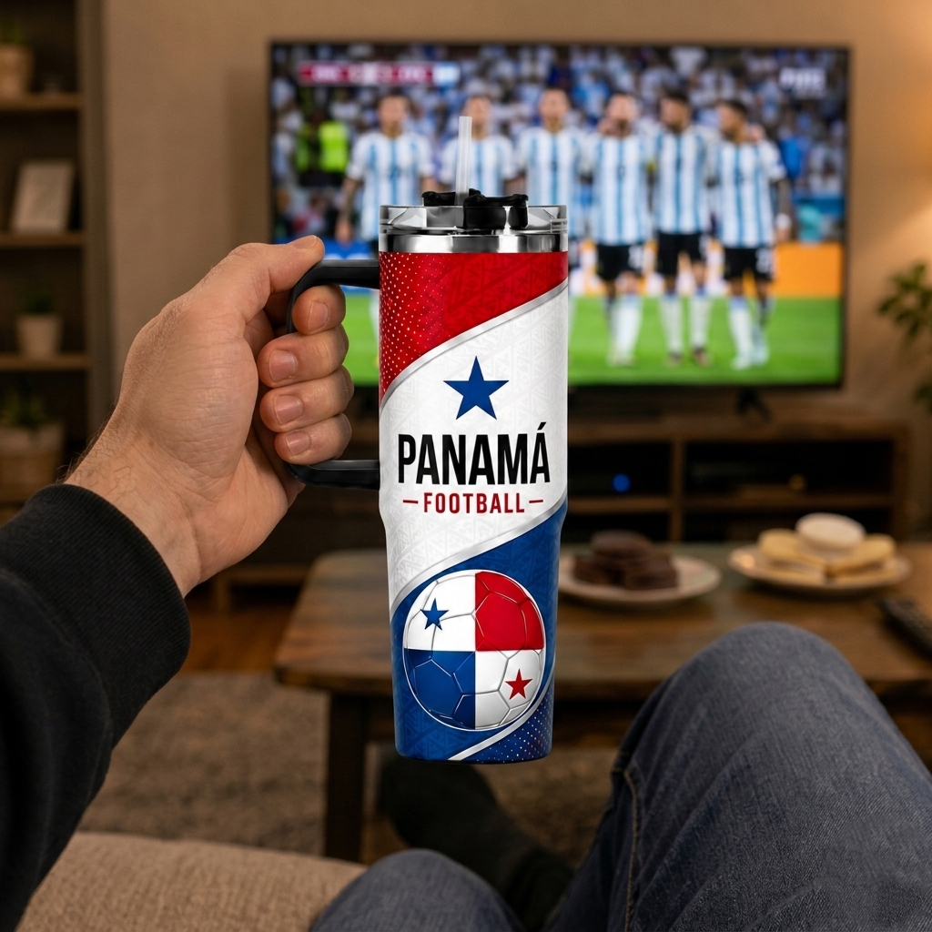 FIFA 2026 Panama Football Sports All Over Printed 40oz Tumbler With Straw And Lid