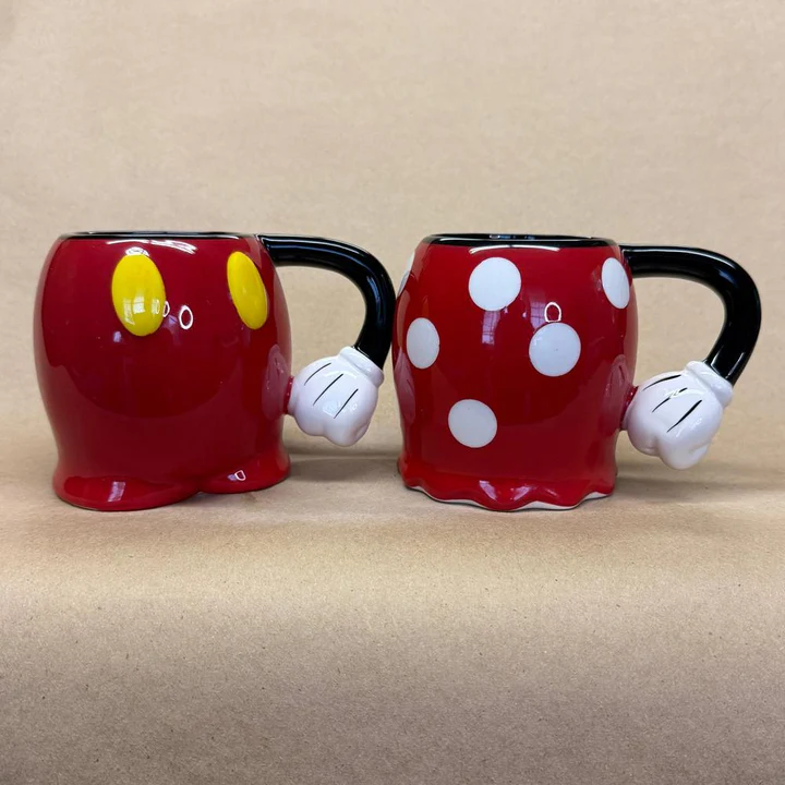 Pack Of 2 Mickey And Minnie Mouse Character Themed Ceramic Mug Set