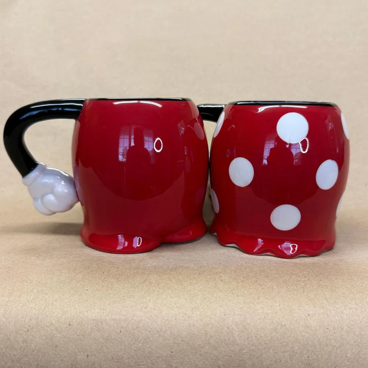 Pack Of 2 Mickey And Minnie Mouse Character Themed Ceramic Mug Set