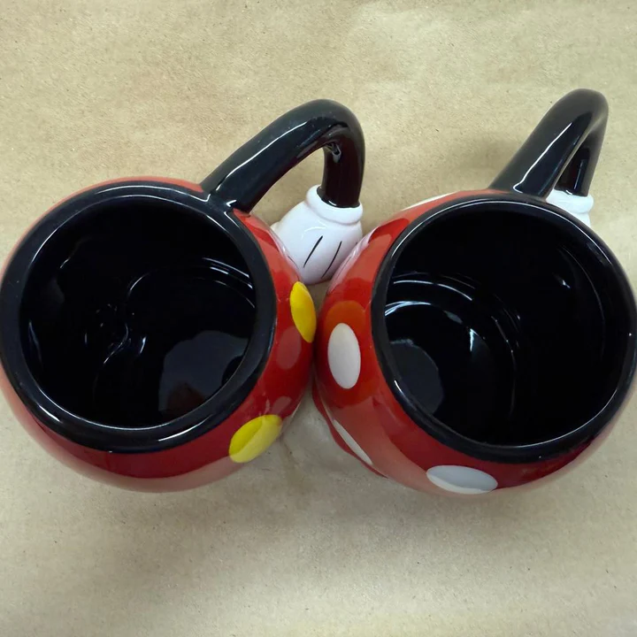 Pack Of 2 Mickey And Minnie Mouse Character Themed Ceramic Mug Set