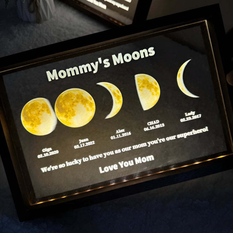 Personalized Moon Phase Decor Display Custom Night Light - Inspire Cups