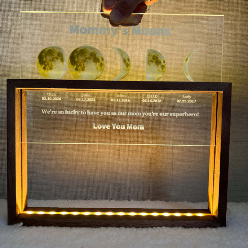 Personalized Moon Phase Decor Display Custom Night Light - Inspire Cups