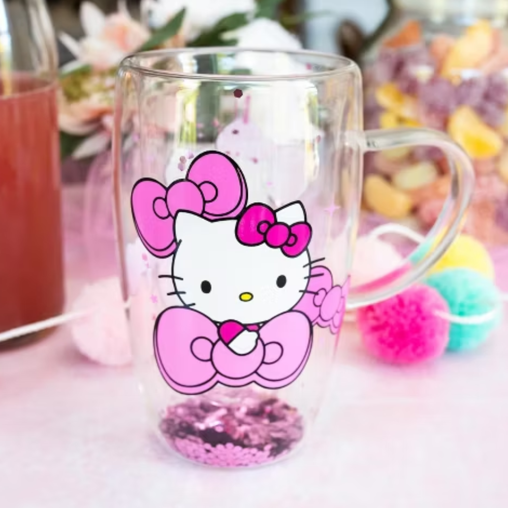 Hello Kitty Character Themed Confetti Glass Mug