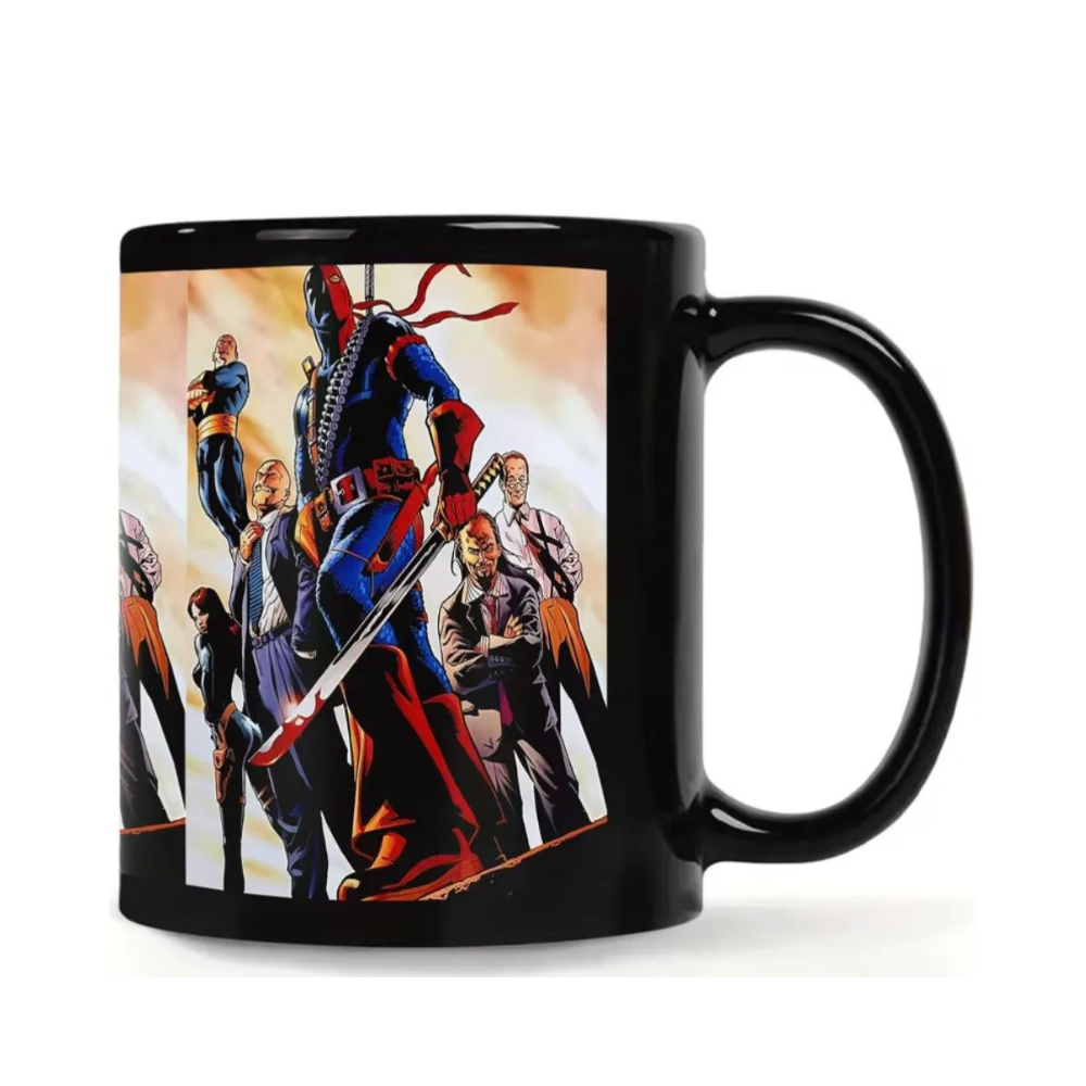 All Black Comic Book Themed Ceramic Mug