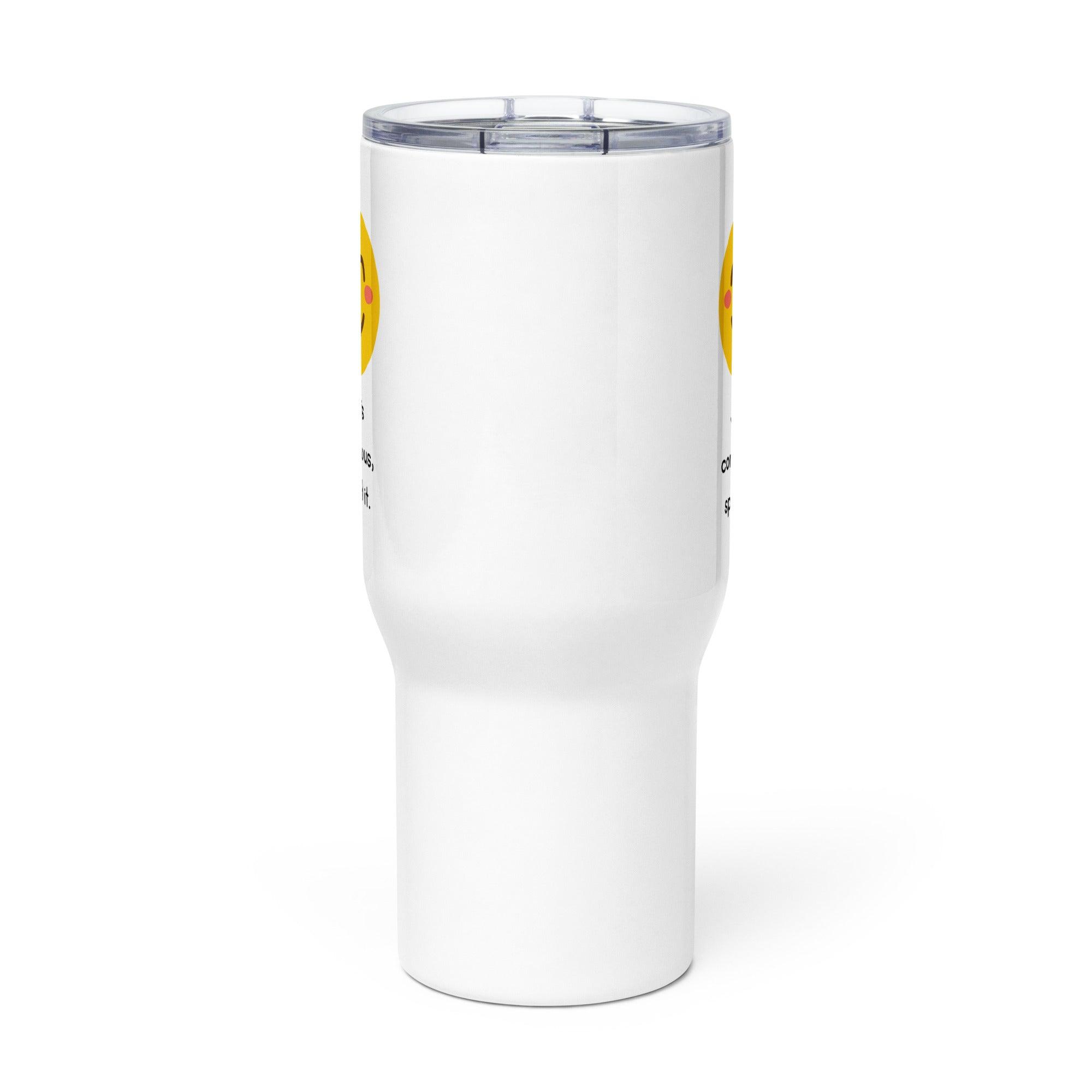 Joy Is Contagious Printed Travel Mugs Positivity With Vibrant Design - Inspire Cups