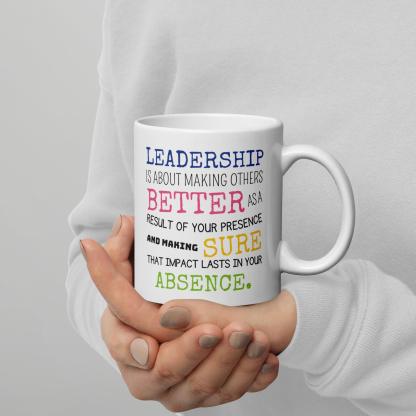 Leadership Quote Printed Mug for Daily Motivation - Durable Ceramic - Inspire Cups