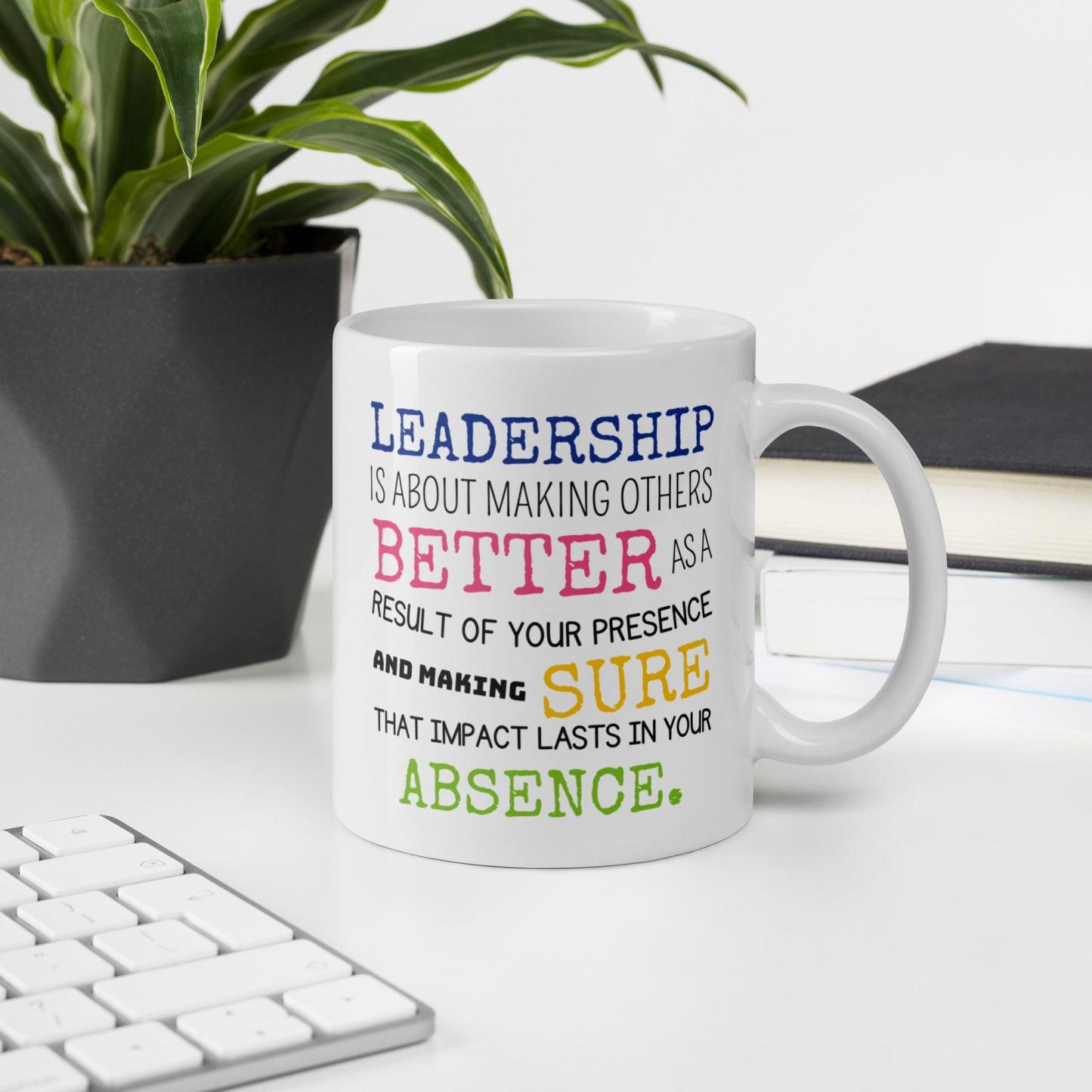 Leadership Quote Printed Mug for Daily Motivation - Durable Ceramic - Inspire Cups