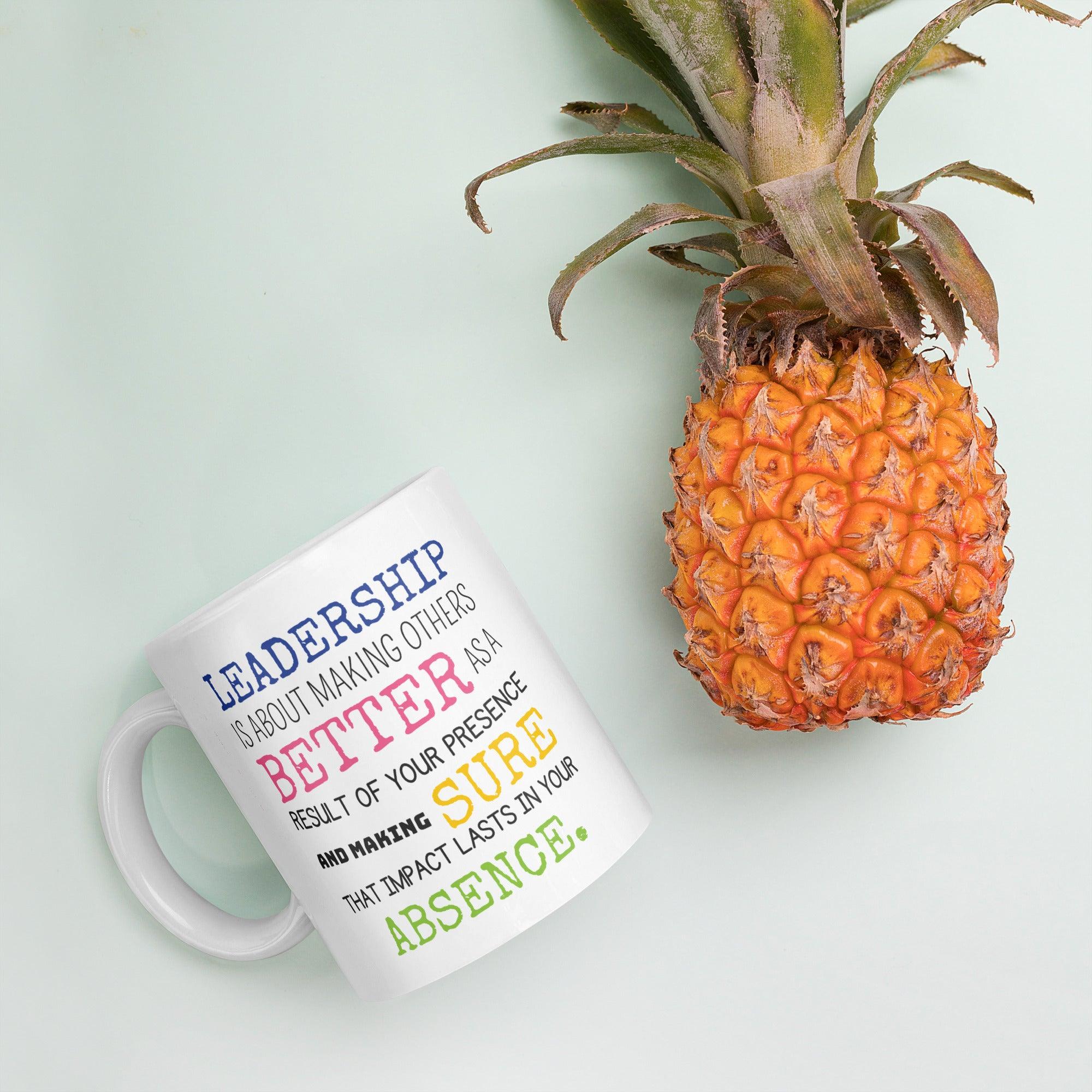 Leadership Quote Printed Mug for Daily Motivation - Durable Ceramic - Inspire Cups