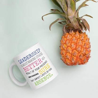Leadership Quote Printed Mug for Daily Motivation - Durable Ceramic - Inspire Cups