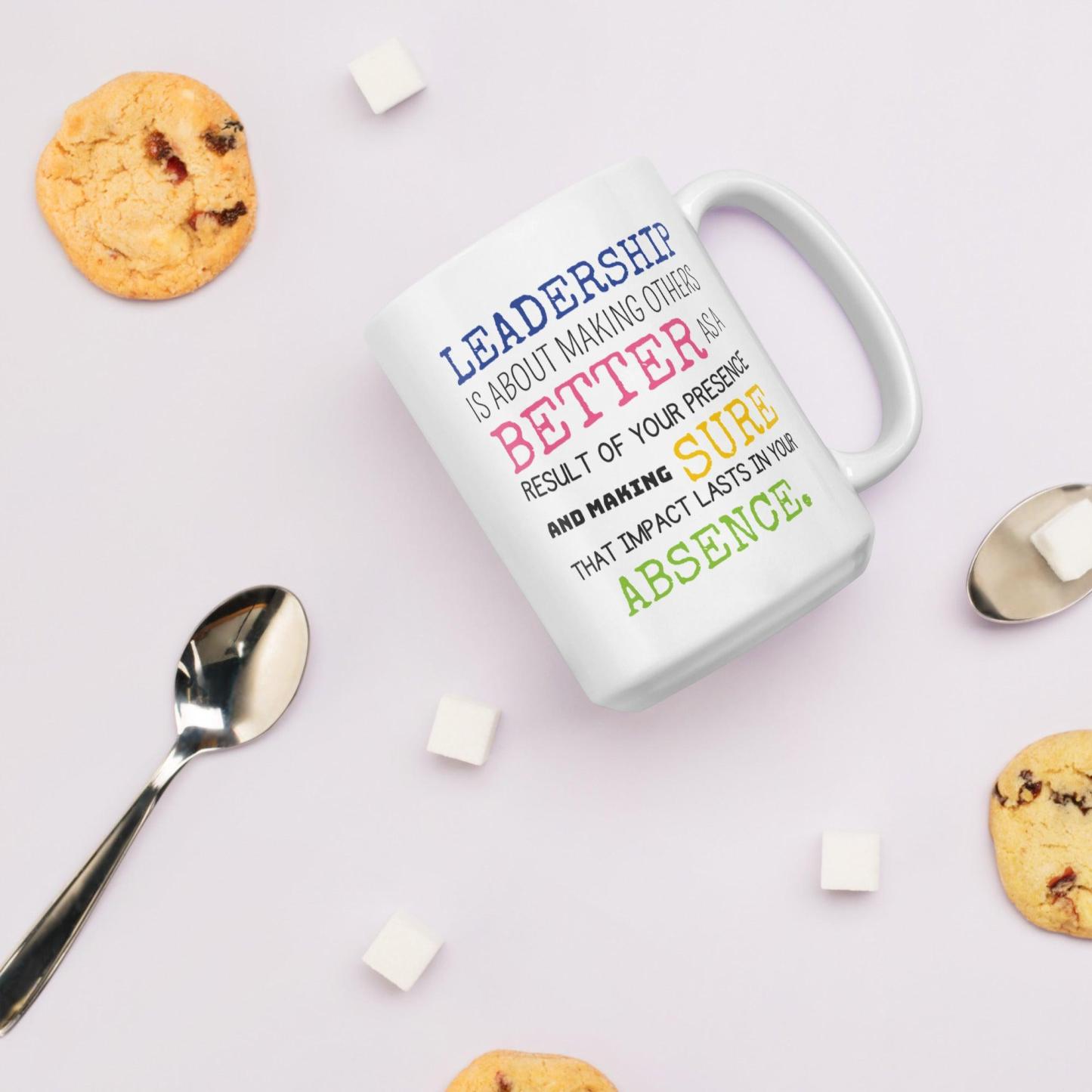 Leadership Quote Printed Mug for Daily Motivation - Durable Ceramic - Inspire Cups