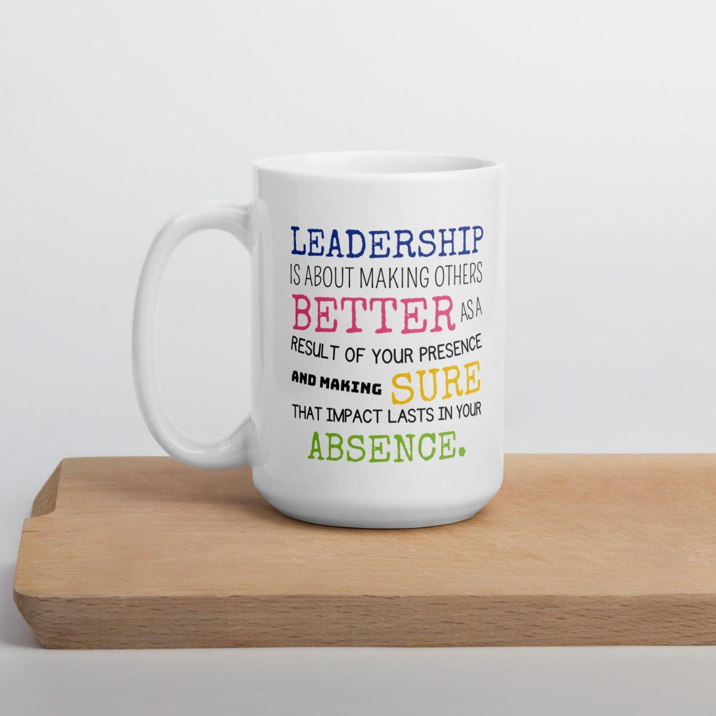 Leadership Quote Printed Mug for Daily Motivation - Durable Ceramic - Inspire Cups