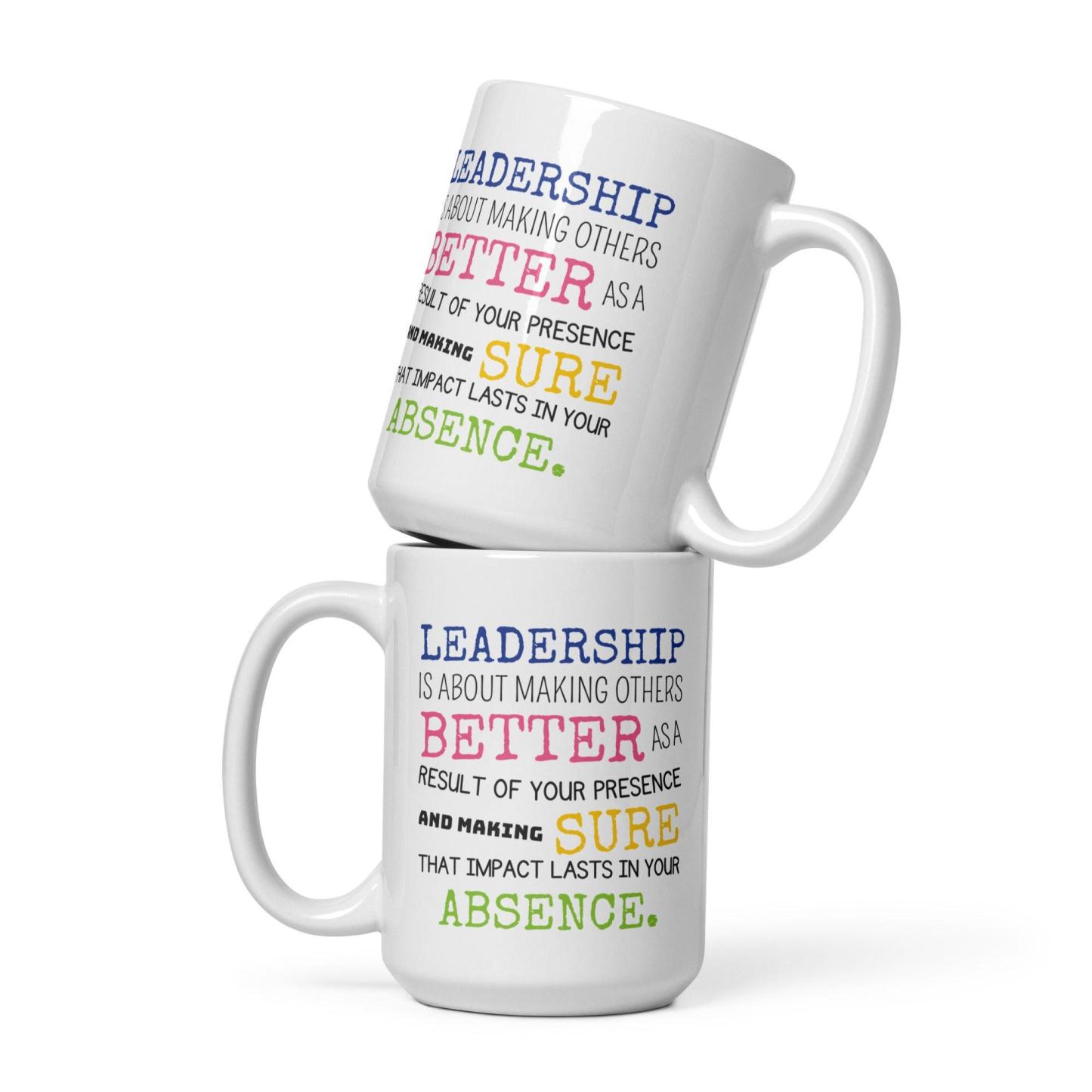 Leadership Quote Printed Mug for Daily Motivation - Durable Ceramic - Inspire Cups