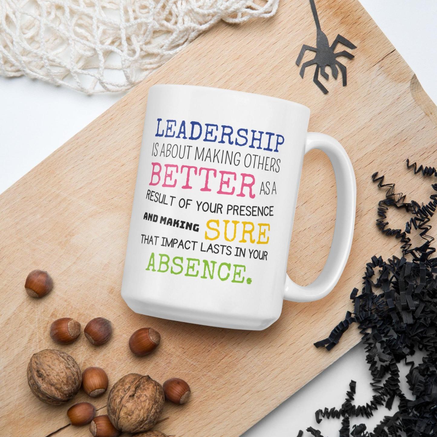 Leadership Quote Printed Mug for Daily Motivation - Durable Ceramic - Inspire Cups