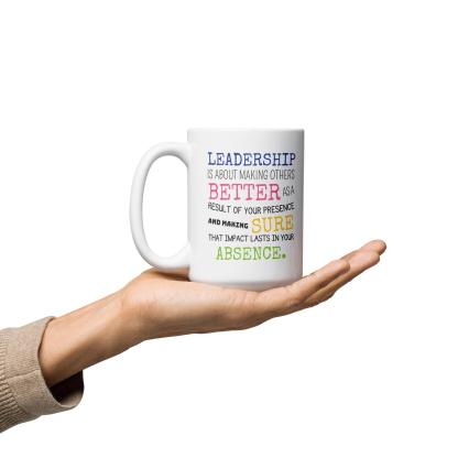 Leadership Quote Printed Mug for Daily Motivation - Durable Ceramic - Inspire Cups
