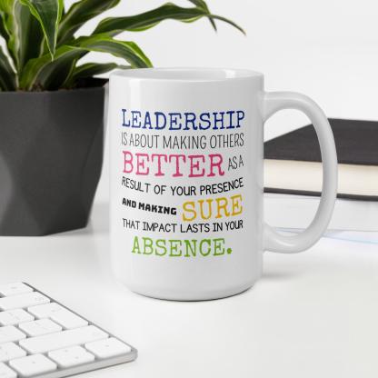 Leadership Quote Printed Mug for Daily Motivation - Durable Ceramic - Inspire Cups