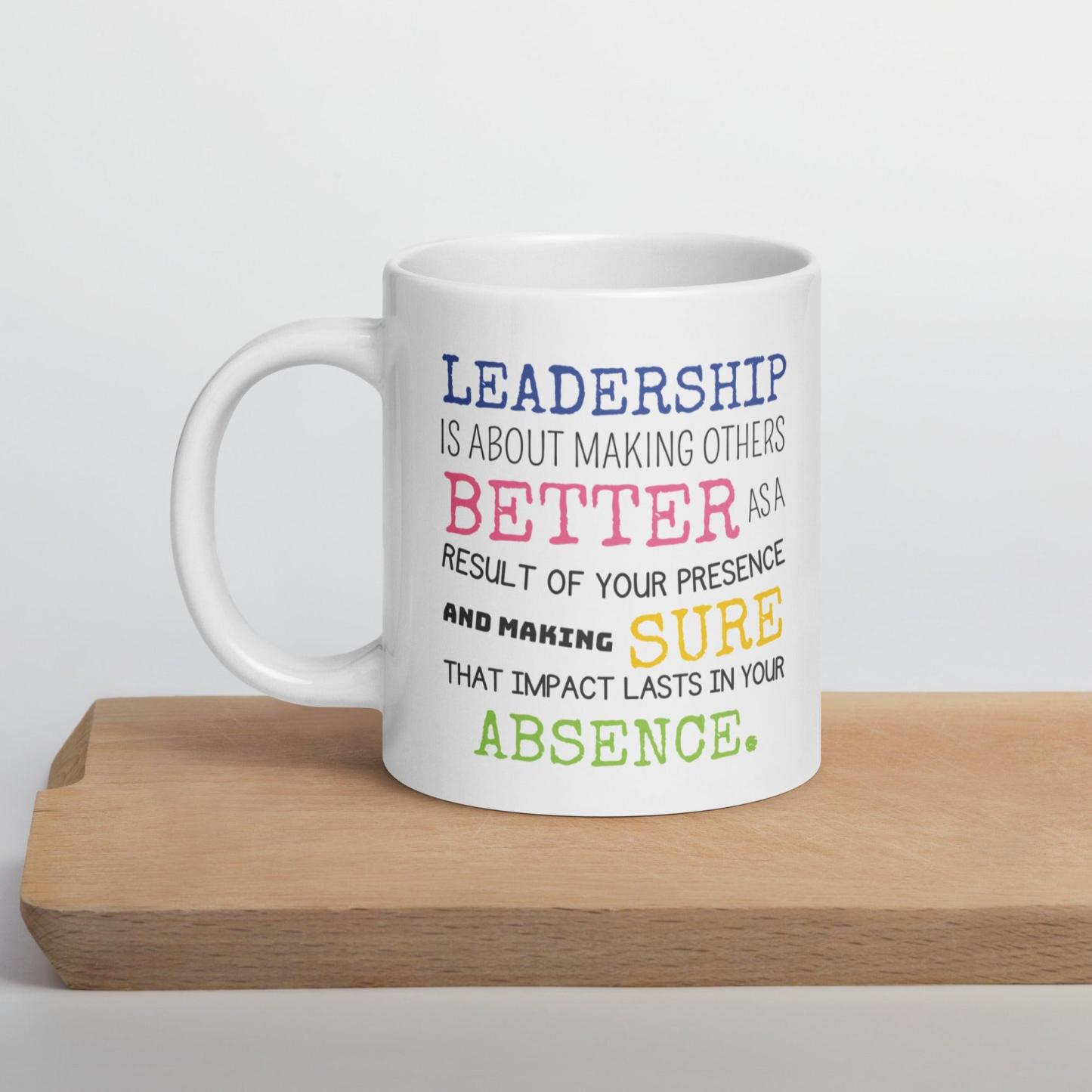 Leadership Quote Printed Mug for Daily Motivation - Durable Ceramic - Inspire Cups