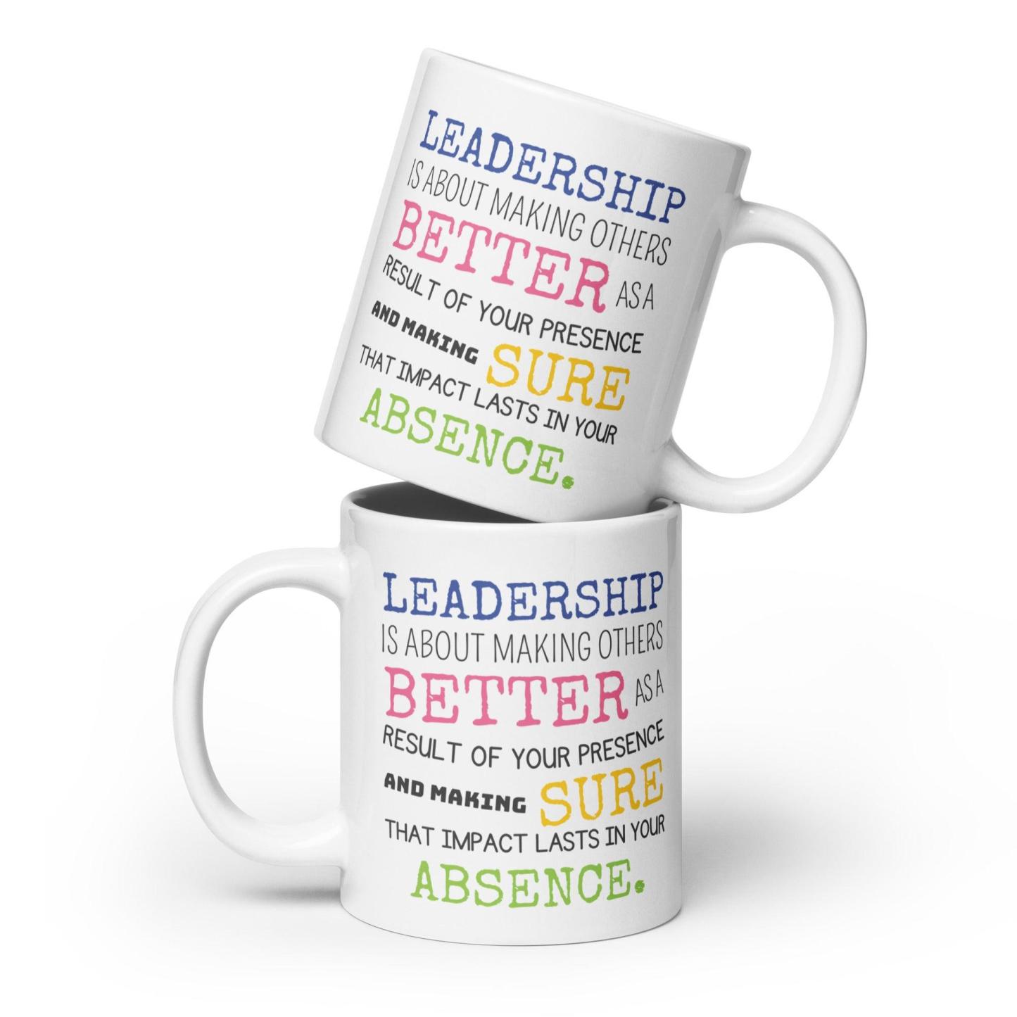 Leadership Quote Printed Mug for Daily Motivation - Durable Ceramic - Inspire Cups
