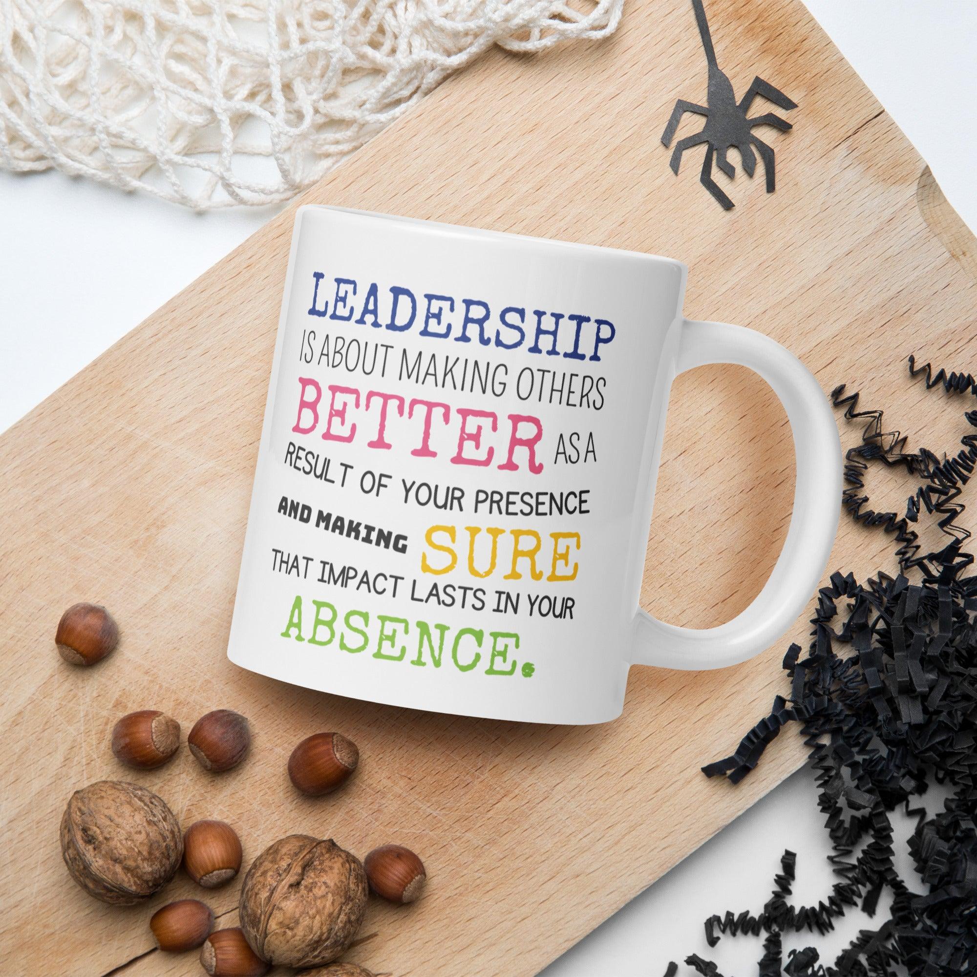 Leadership Quote Printed Mug for Daily Motivation - Durable Ceramic - Inspire Cups