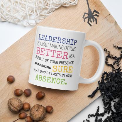 Leadership Quote Printed Mug for Daily Motivation - Durable Ceramic - Inspire Cups
