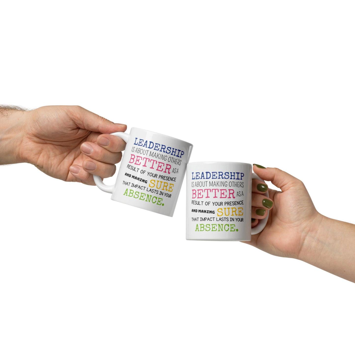 Leadership Quote Printed Mug for Daily Motivation - Durable Ceramic - Inspire Cups