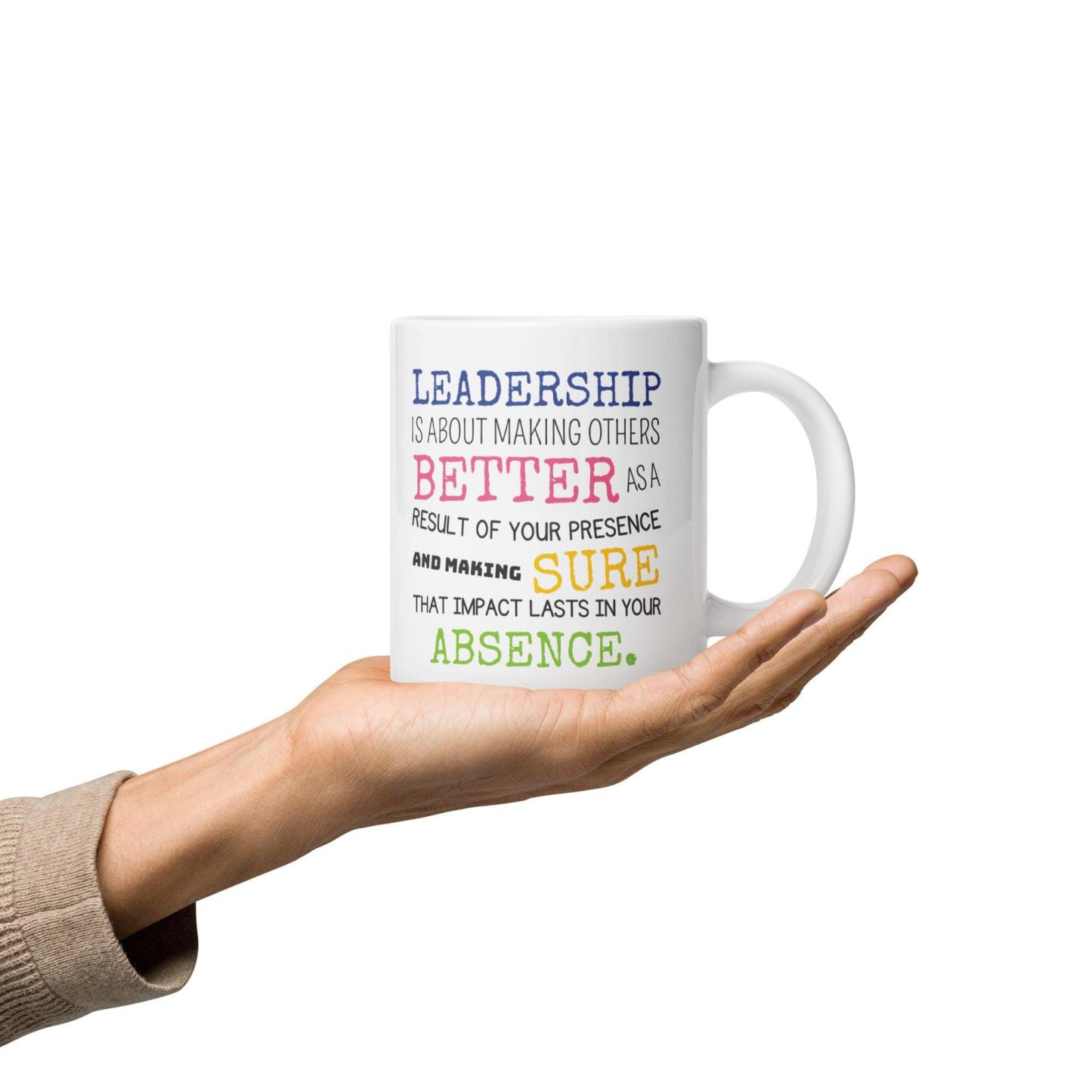 Leadership Quote Printed Mug for Daily Motivation - Durable Ceramic - Inspire Cups