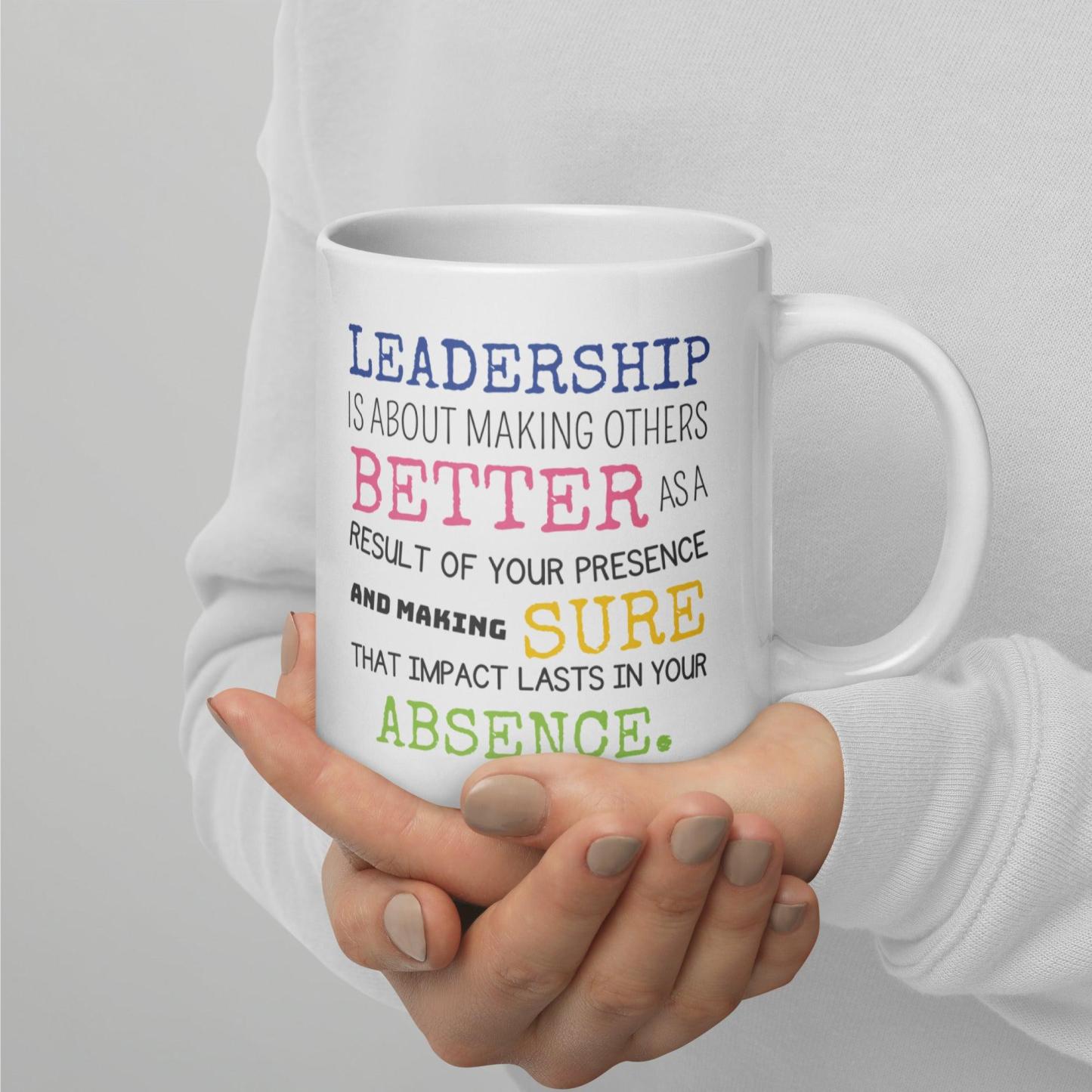 Leadership Quote Printed Mug for Daily Motivation - Durable Ceramic - Inspire Cups